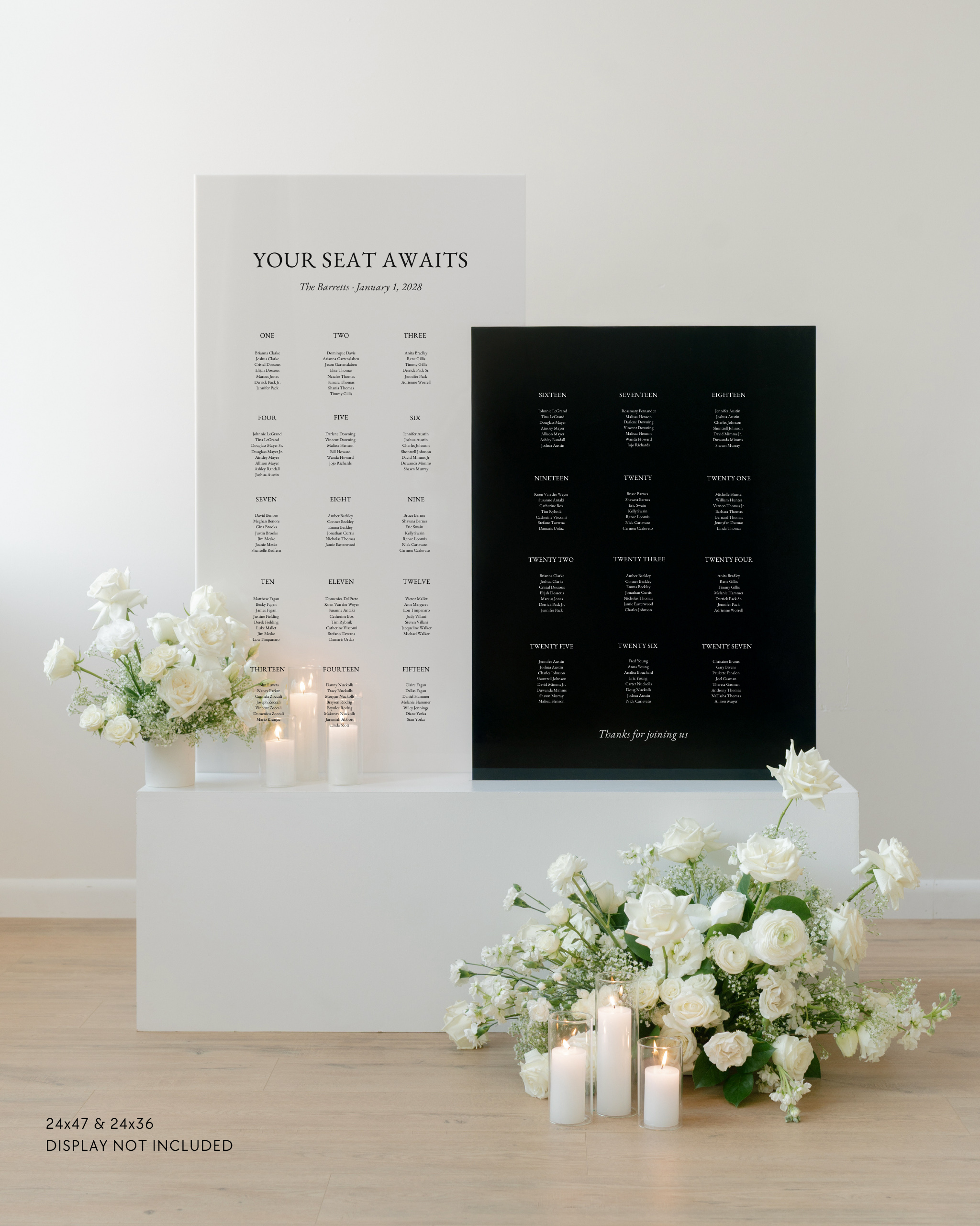 Acrylic Double Wedding Seating Chart your seat awaits
