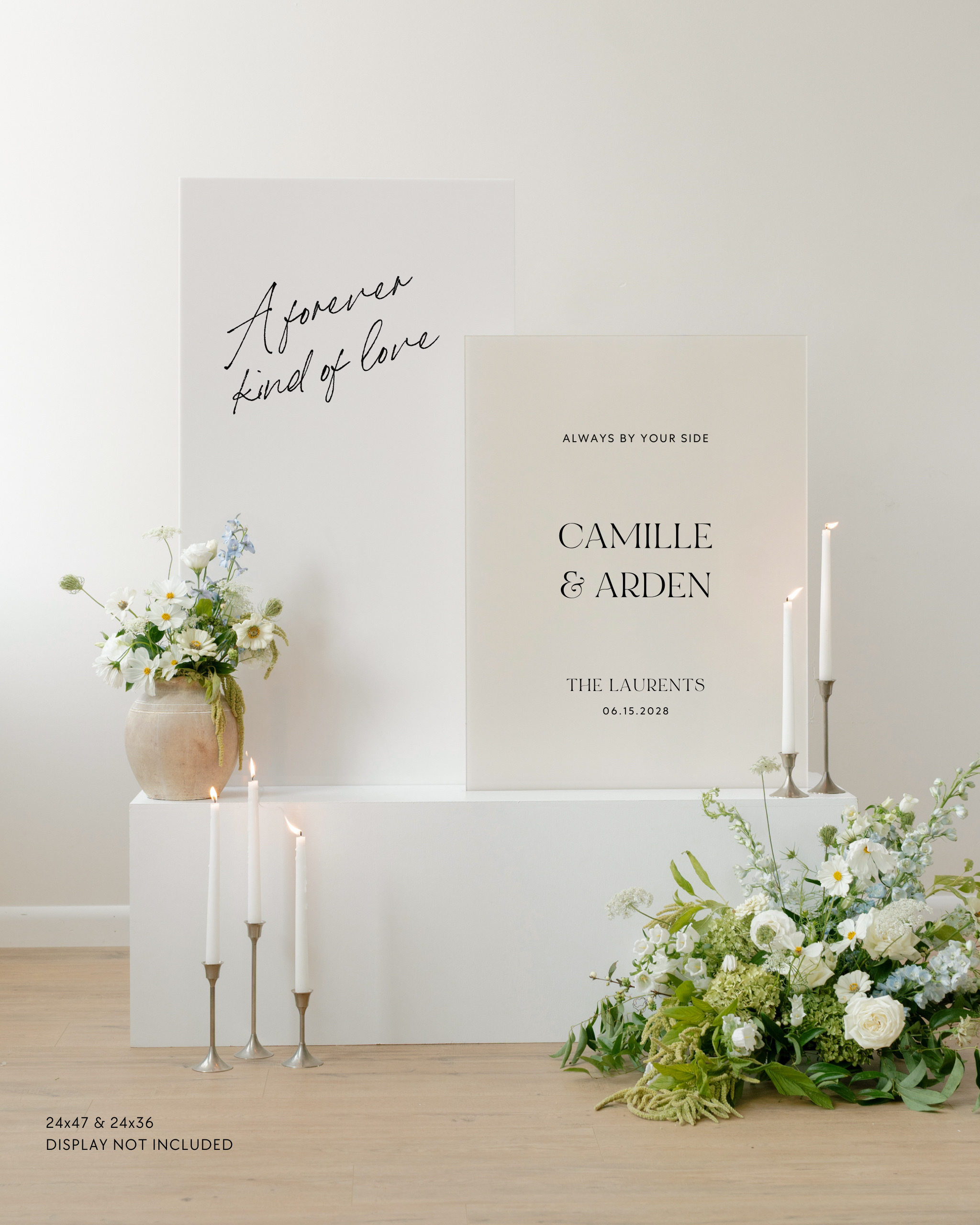 Acrylic Double Wedding Sign A Forever Kind of Love Always By Your Side Camille and Arden