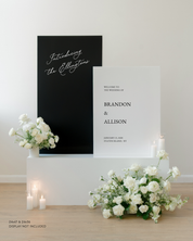 Acrylic Double Wedding Welcome and Party Sign introducing the ellingtons