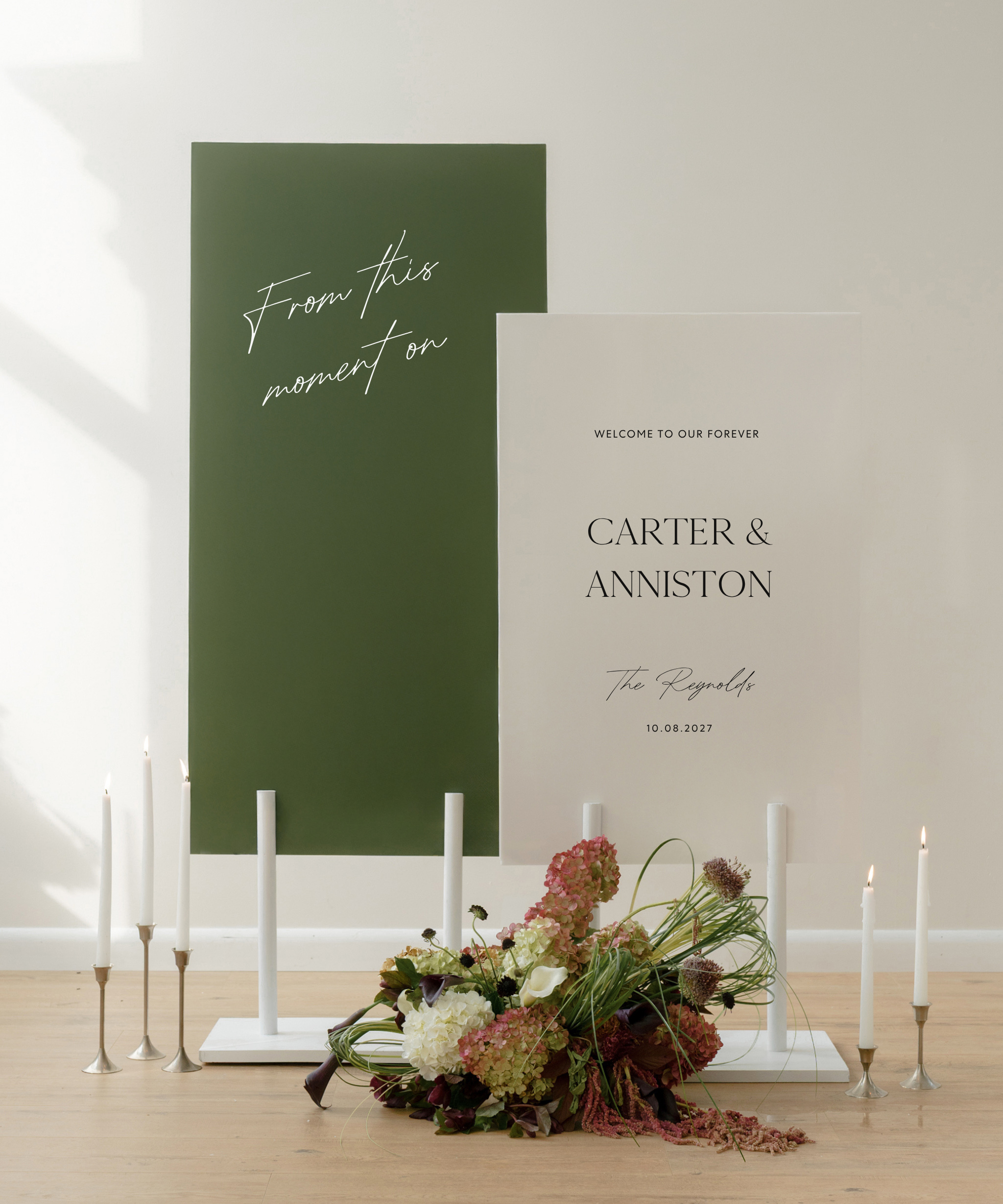 Acrylic Double Wedding Party Sign From This Moment On Carter & Anniston