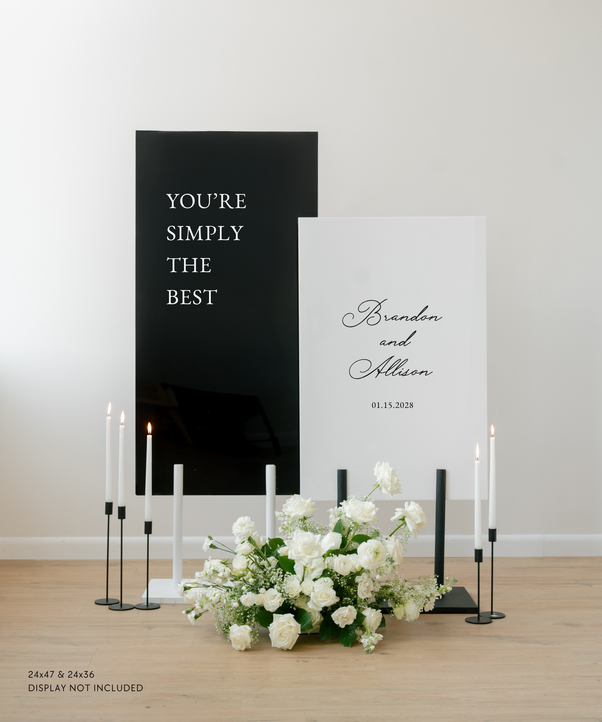 Acrylic Double Wedding Welcome and Party Sign You're Simply The Best