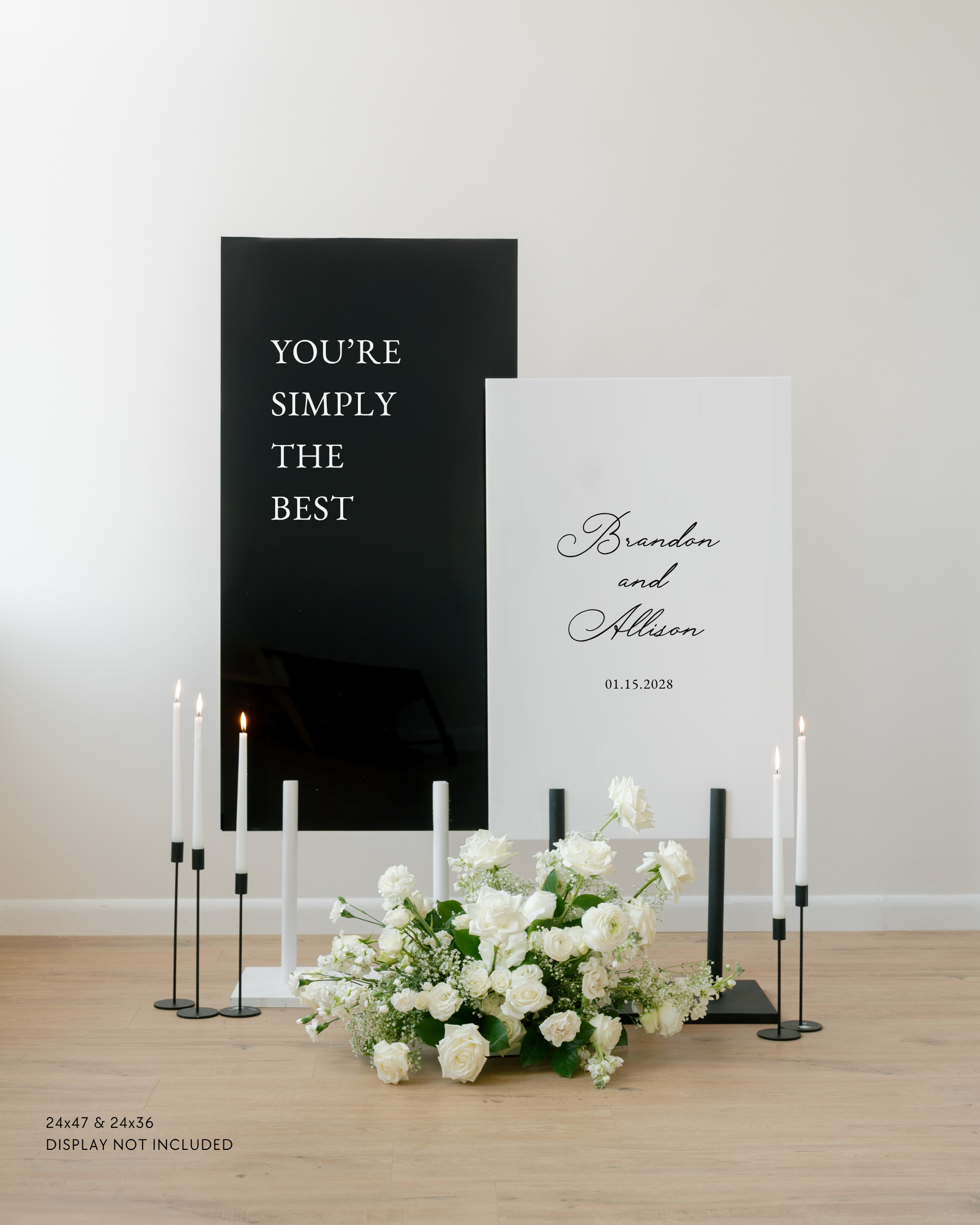 Acrylic Double Wedding Welcome and Party Sign You're Simply The Best