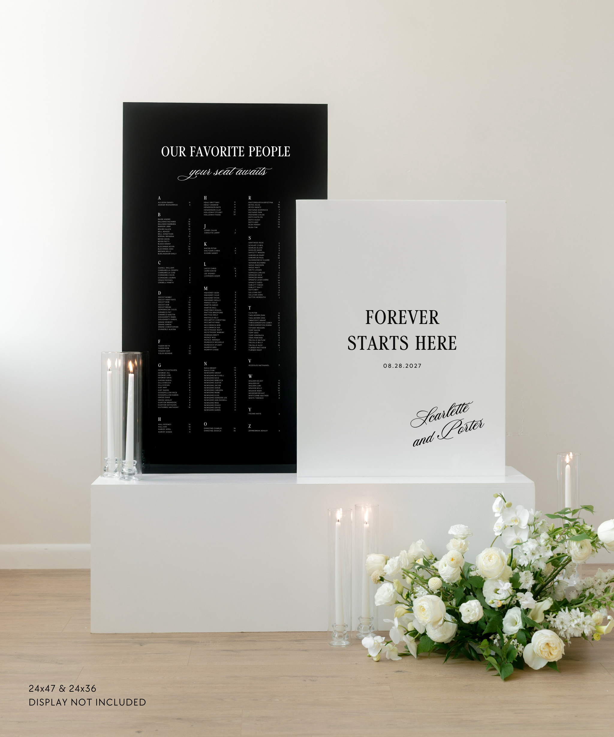 Acrylic Large Double Wedding & Seating Chart Sign