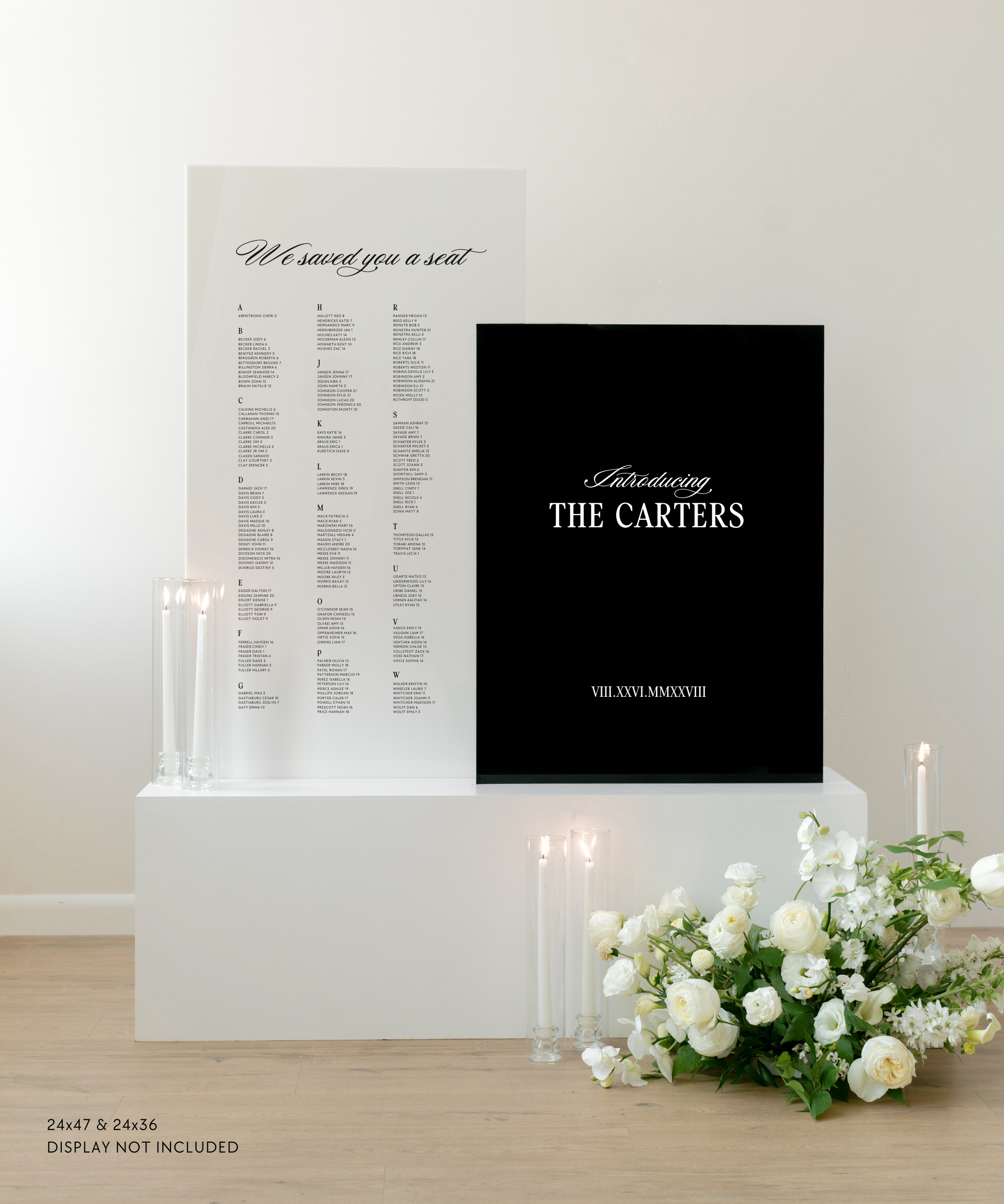 Acrylic Large Double Wedding & Seating Chart Sign