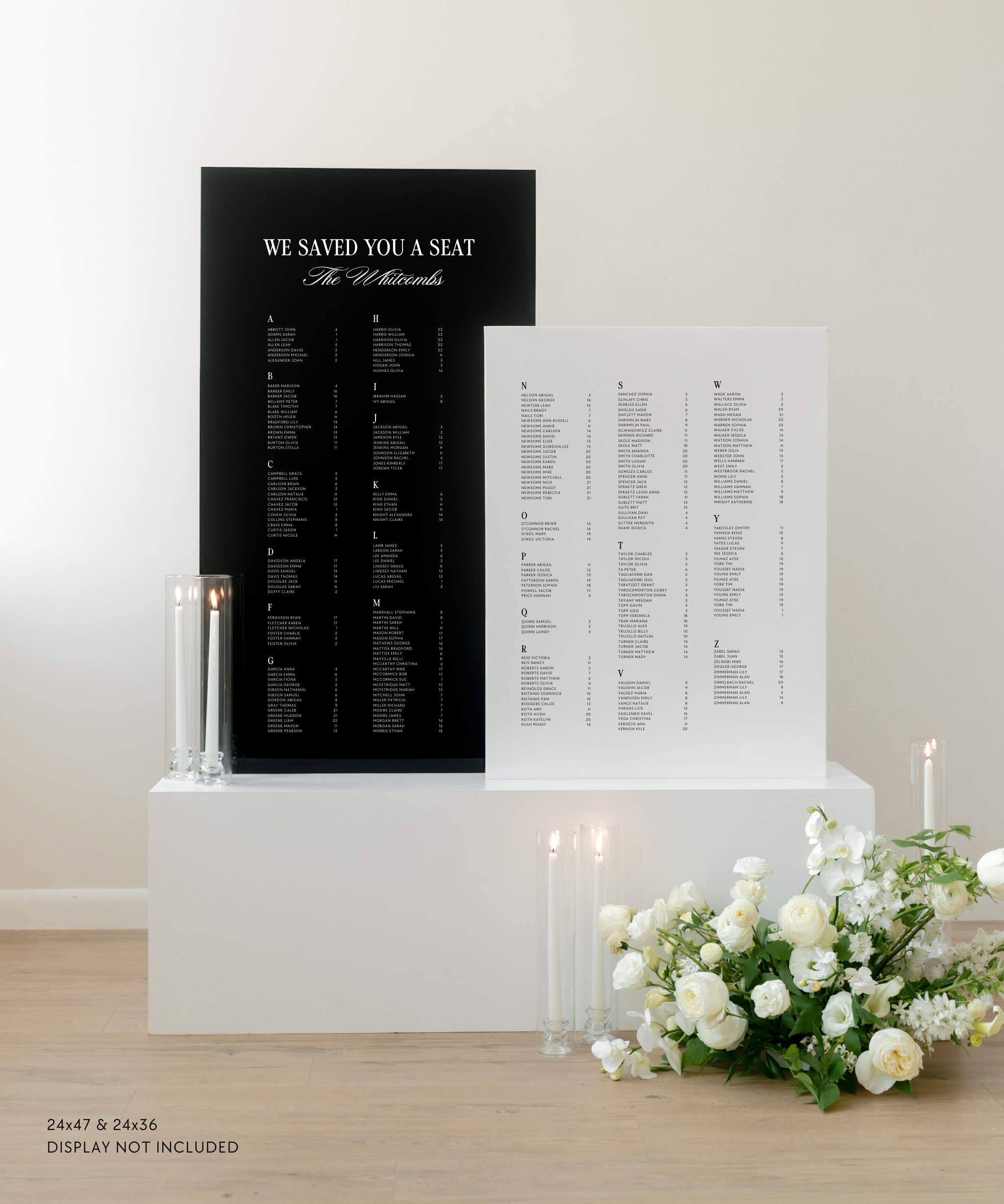 Acrylic Large Double Wedding Seating Chart Sign