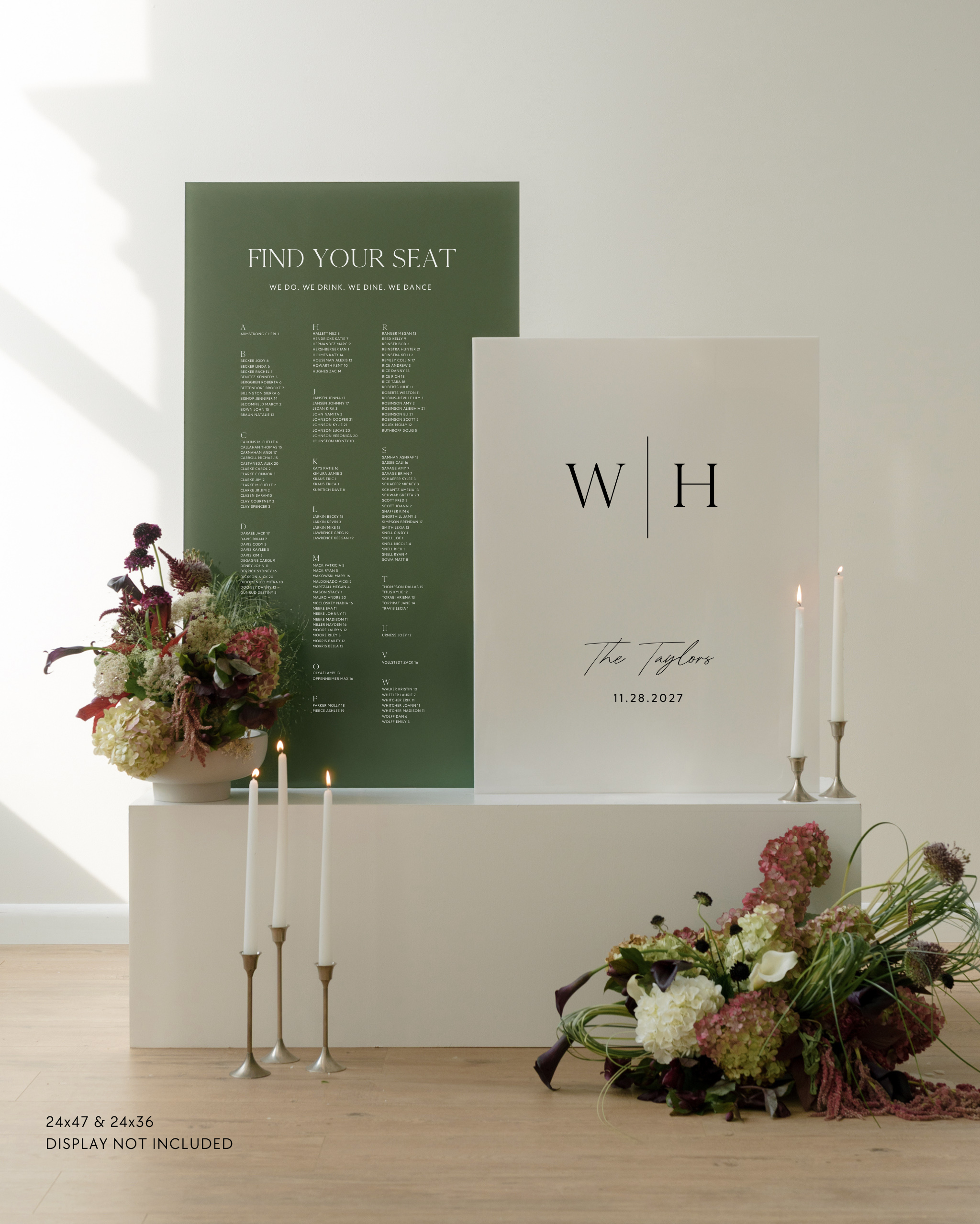 Acrylic Double Wedding Welcome and Seating Chart