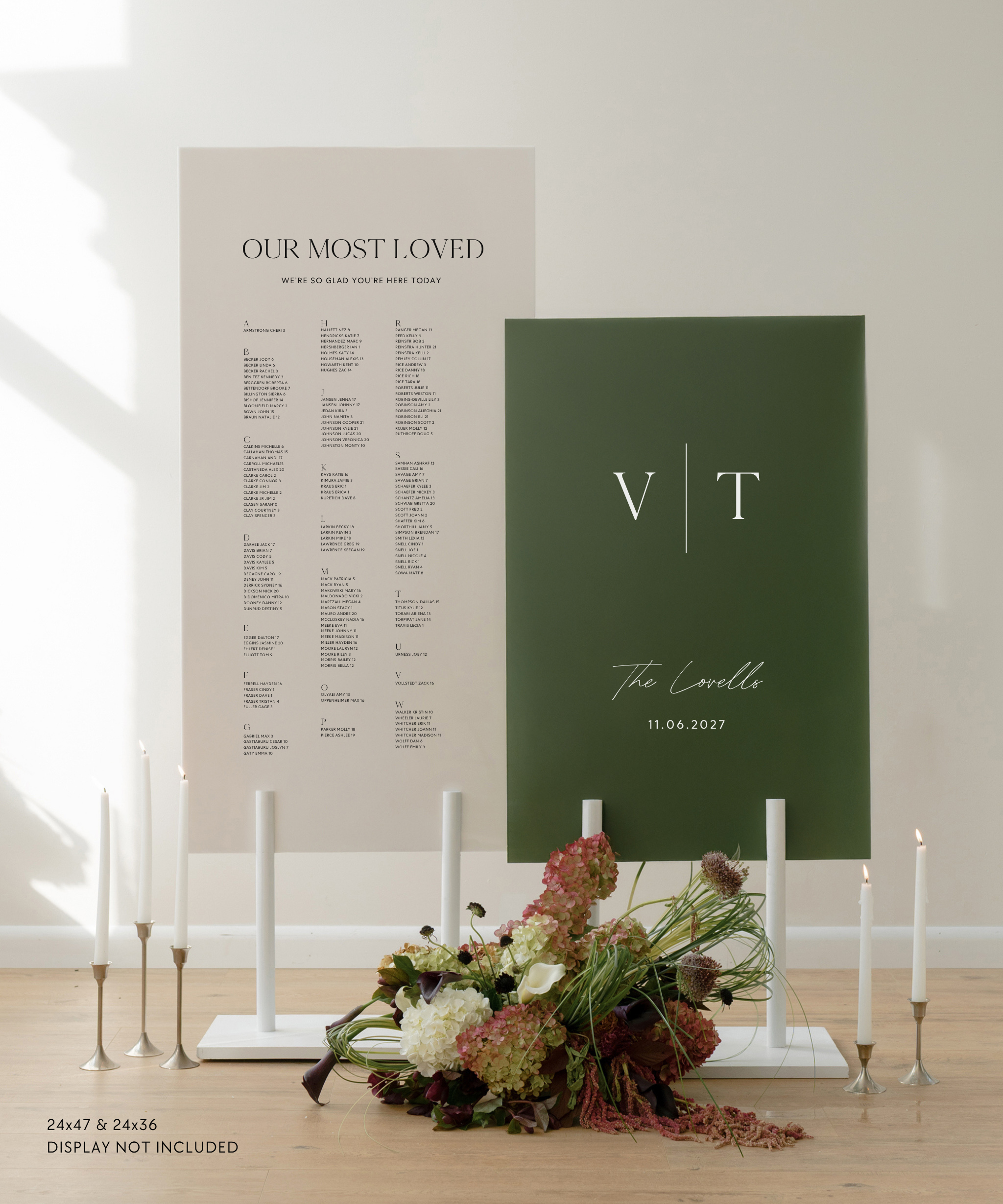 Acrylic Double Wedding Welcome and Seating Chart