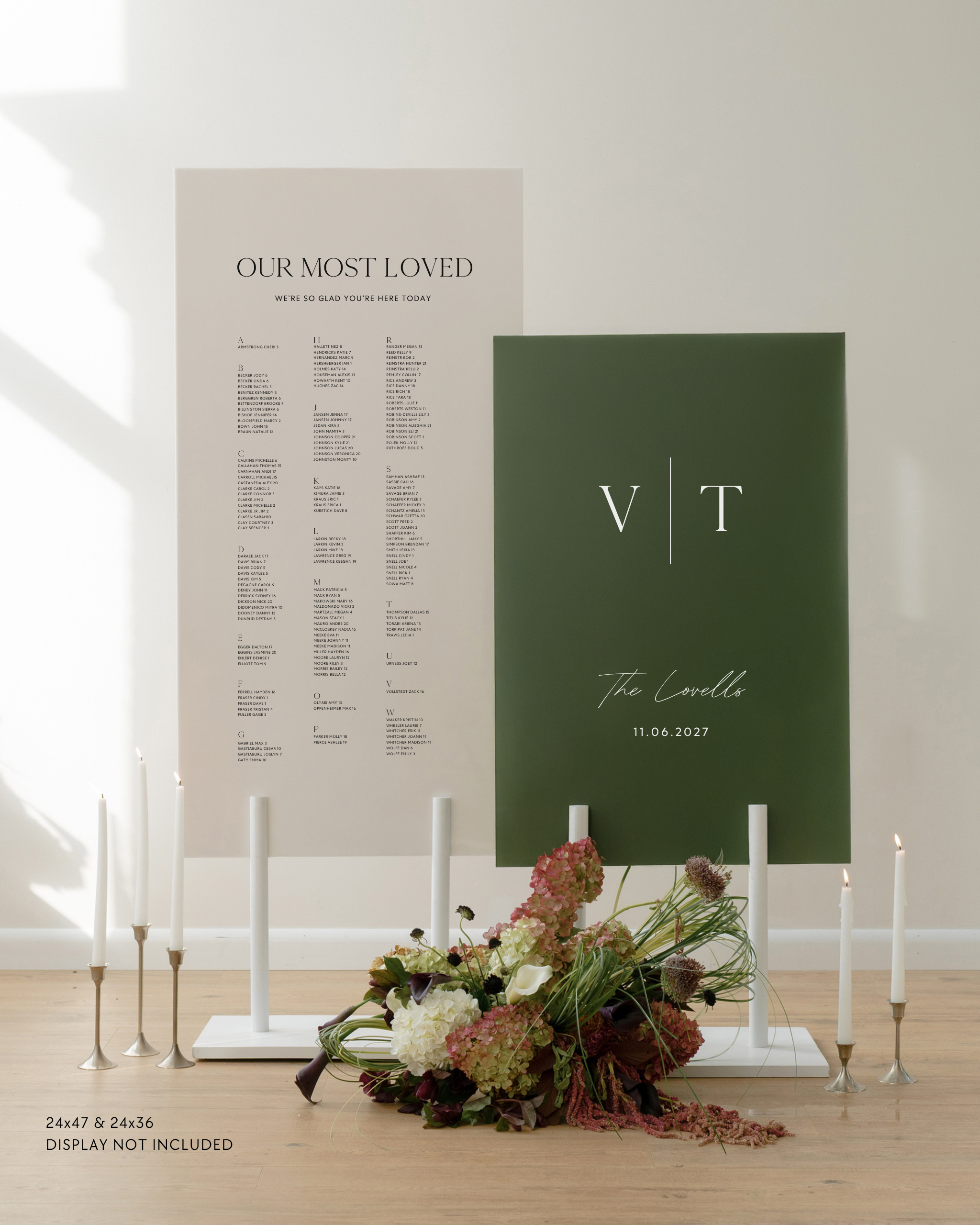 Acrylic Double Wedding Welcome and Seating Chart