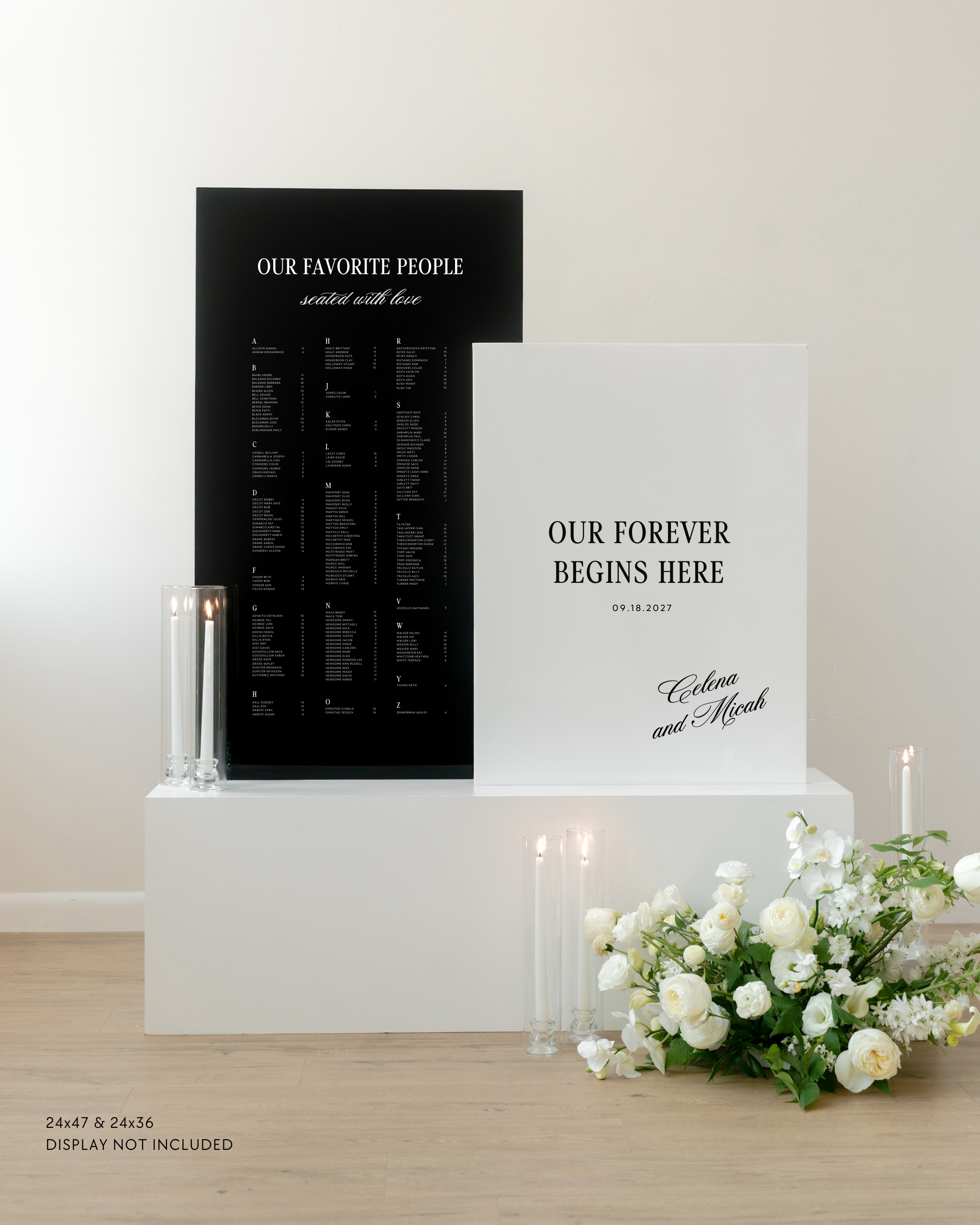 Acrylic Double Wedding Welcome and Seating Sign