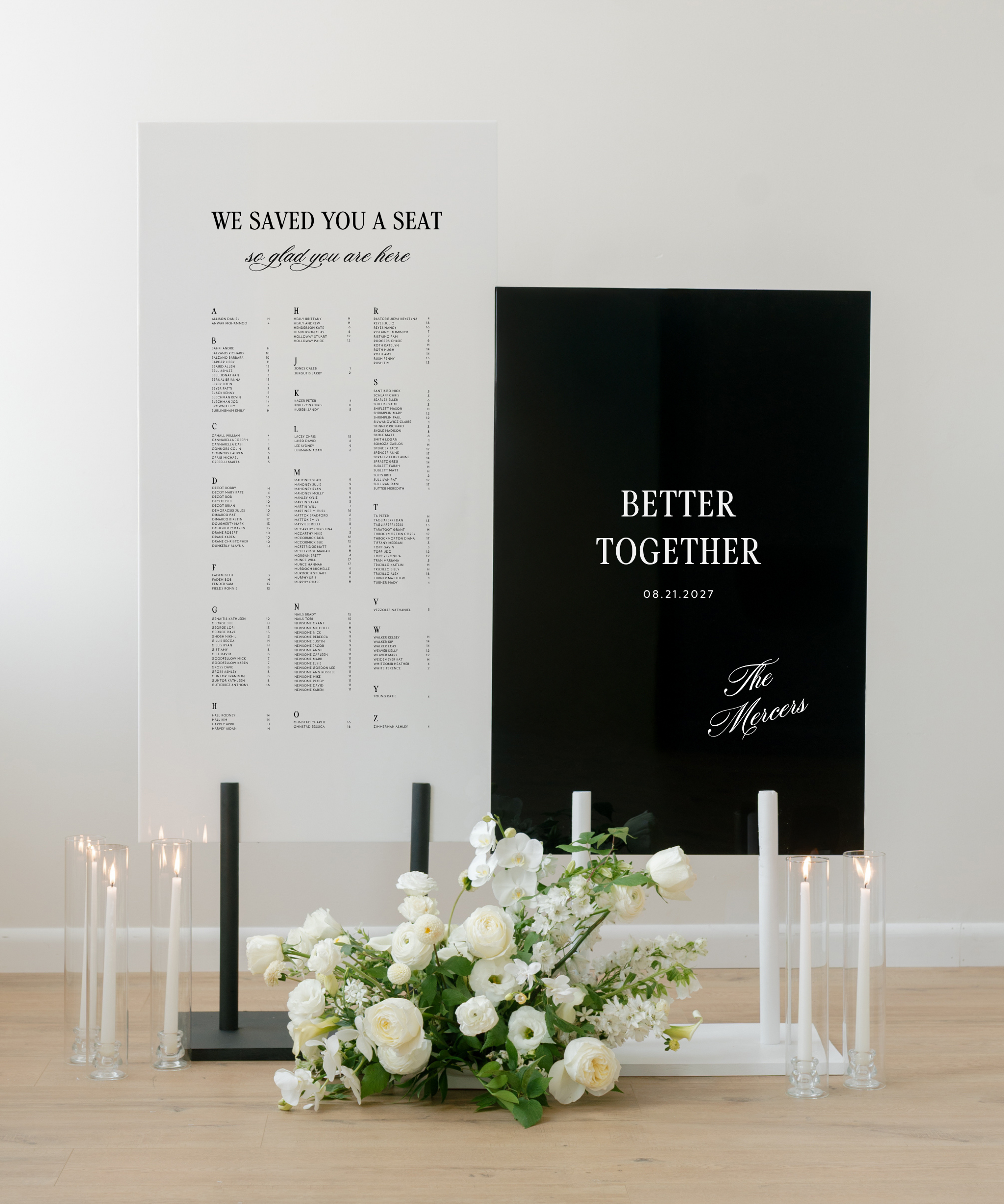 Acrylic Double Wedding Welcome and Seating Sign