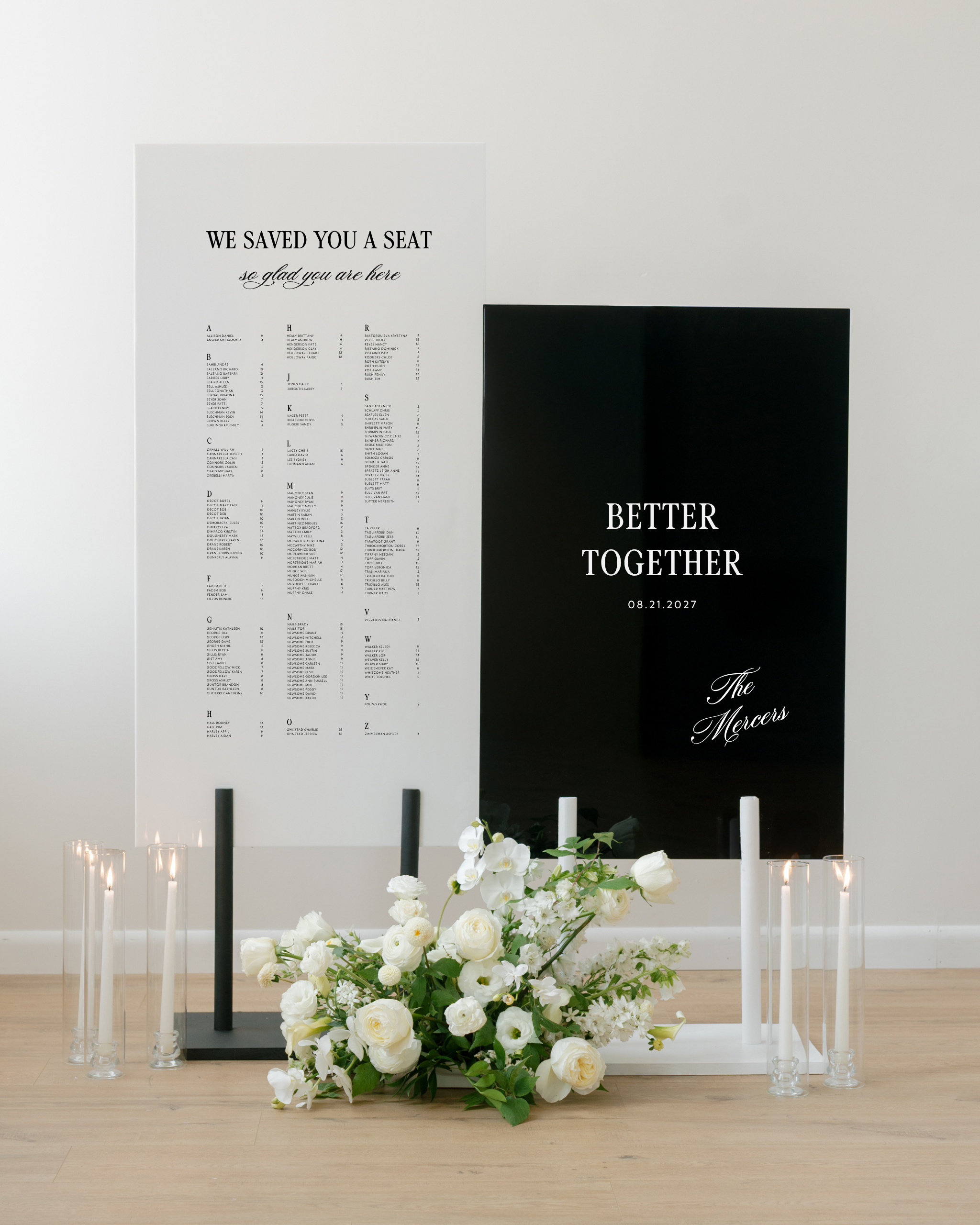 Acrylic Double Wedding Welcome and Seating Sign