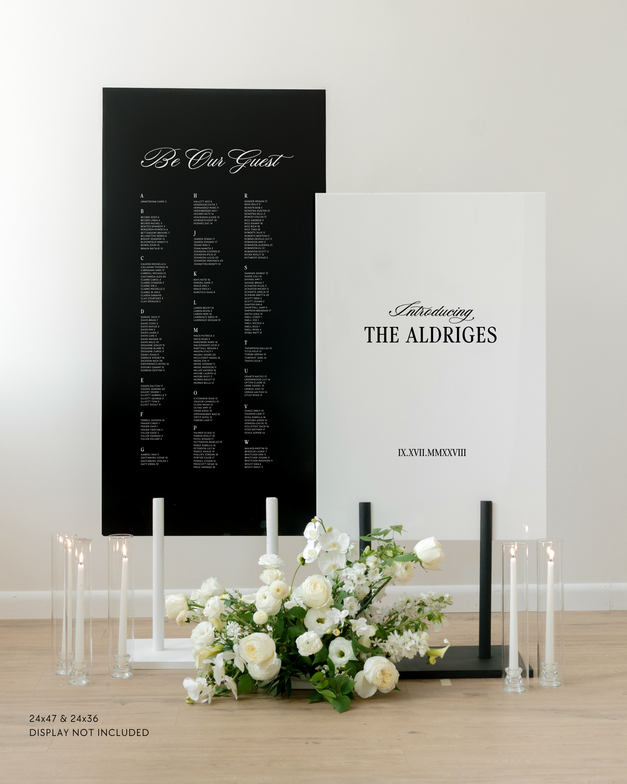 Acrylic Double Wedding Welcome and Seating Sign
