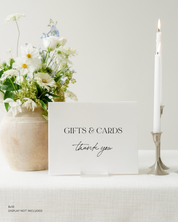 Acrylic Cards and Gifts Wedding Sign