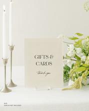 Acrylic Cards and Gifts Wedding Sign
