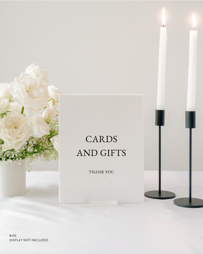 Acrylic Cards and Gifts Wedding Sign Thank You