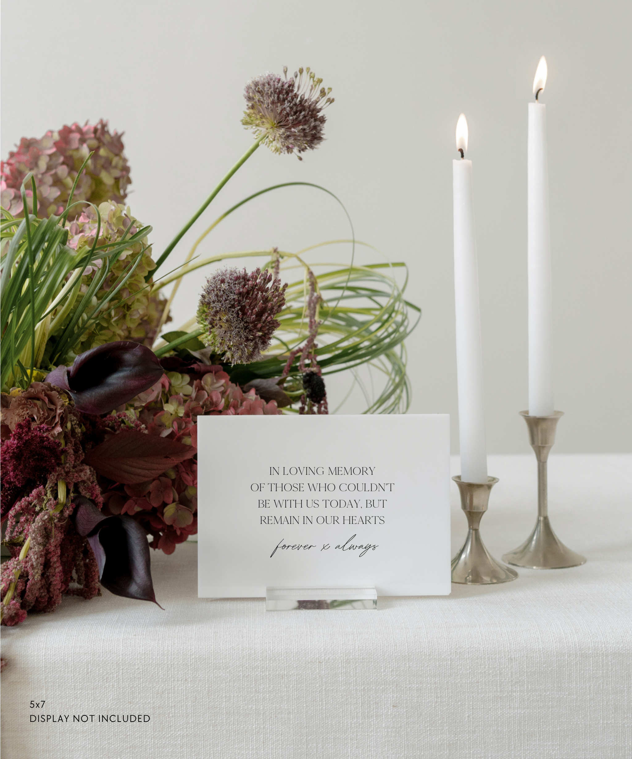Acrylic In Loving Memory Wedding Sign In Loving Memory of Those Who Couldn't Be With Us Today but Remain in Our Hearts