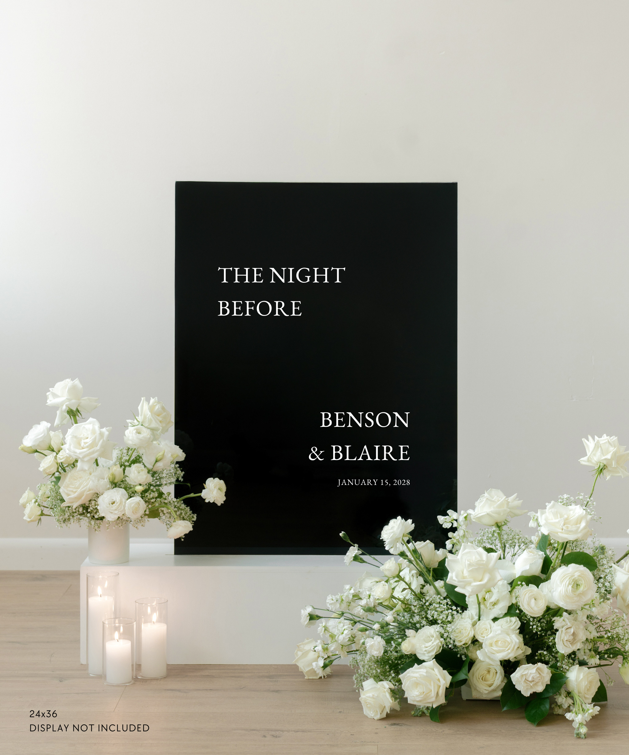 Acrylic Wedding Rehearsal Dinner Welcome Sign the night before