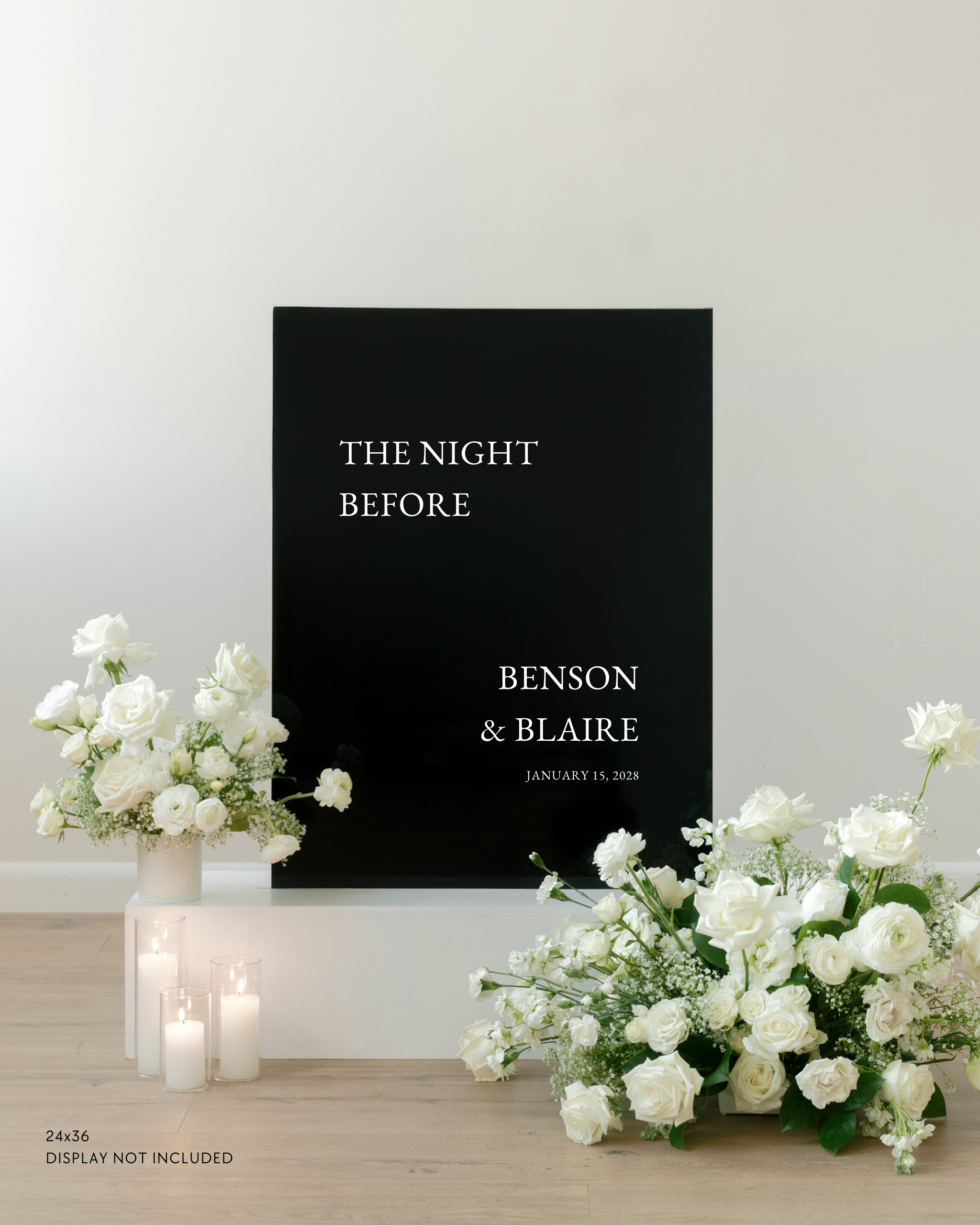 Acrylic Wedding Rehearsal Dinner Welcome Sign the night before