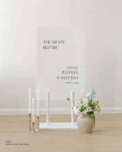 Acrylic Wedding Rehearsal Dinner Welcome Sign The Night Before