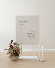 Acrylic Wedding Rehearsal Dinner Welcome Sign One Day Away