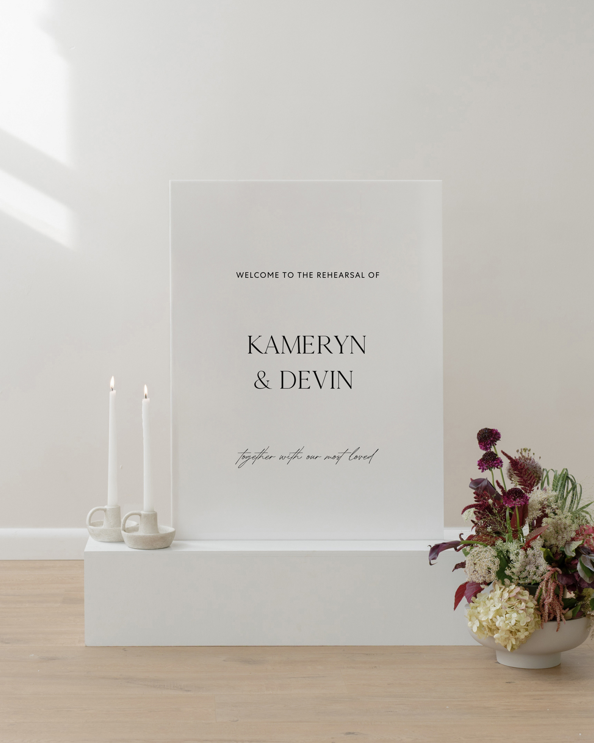 Acrylic Wedding Rehearsal Dinner Welcome Sign Welcome To The Rehearsal Of