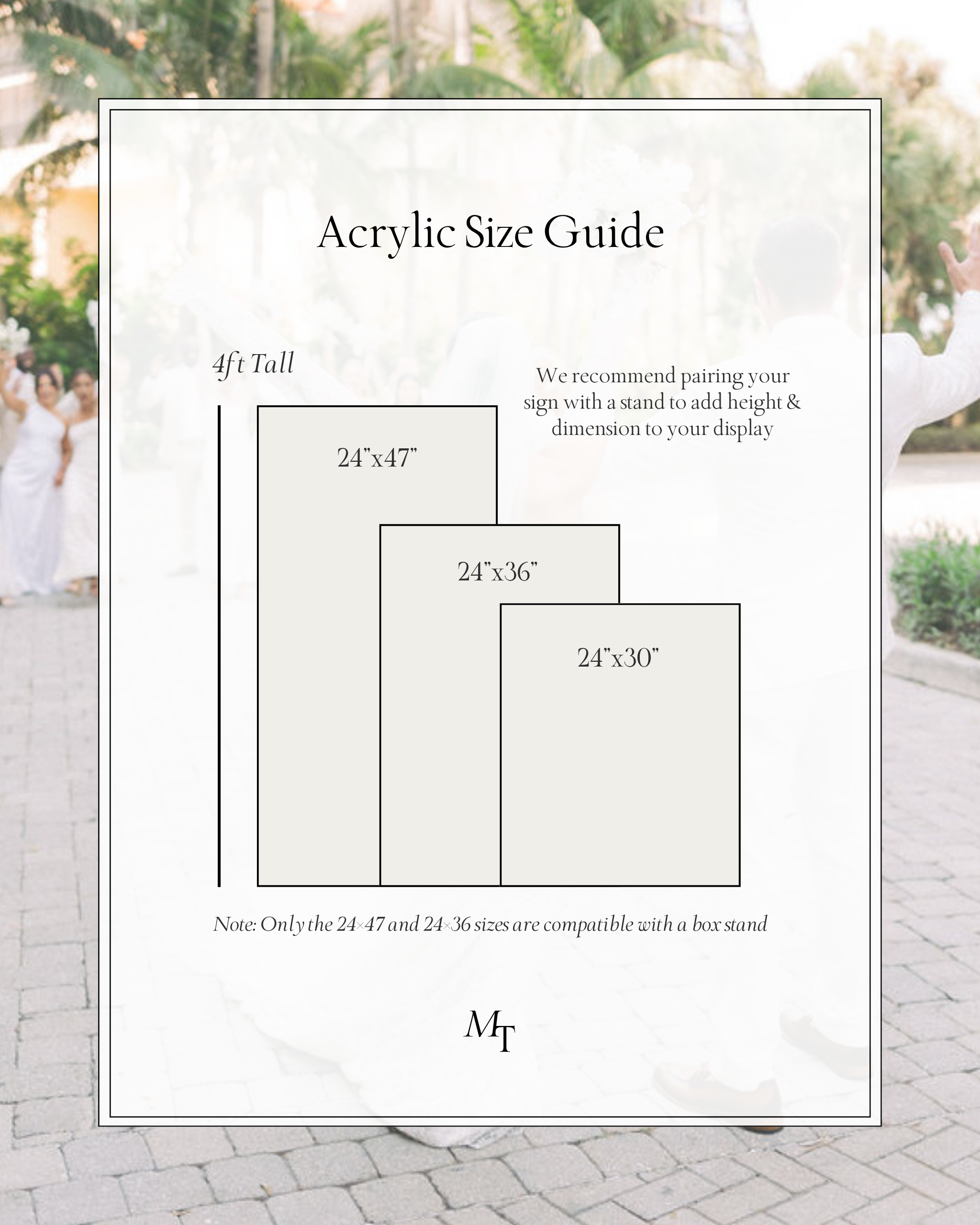 Acrylic Seating Chart Size Guide