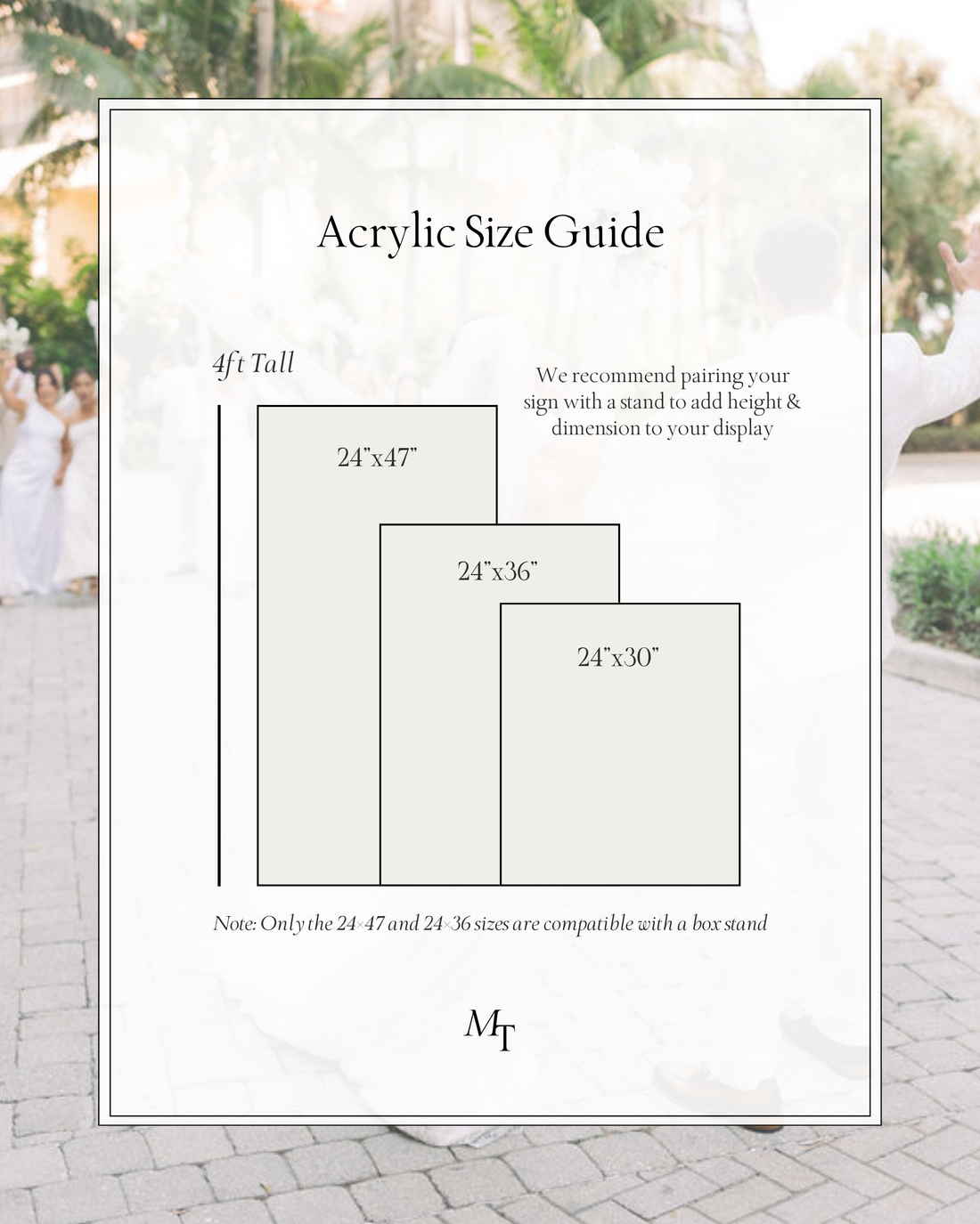 Acrylic Seating Chart Size Guide