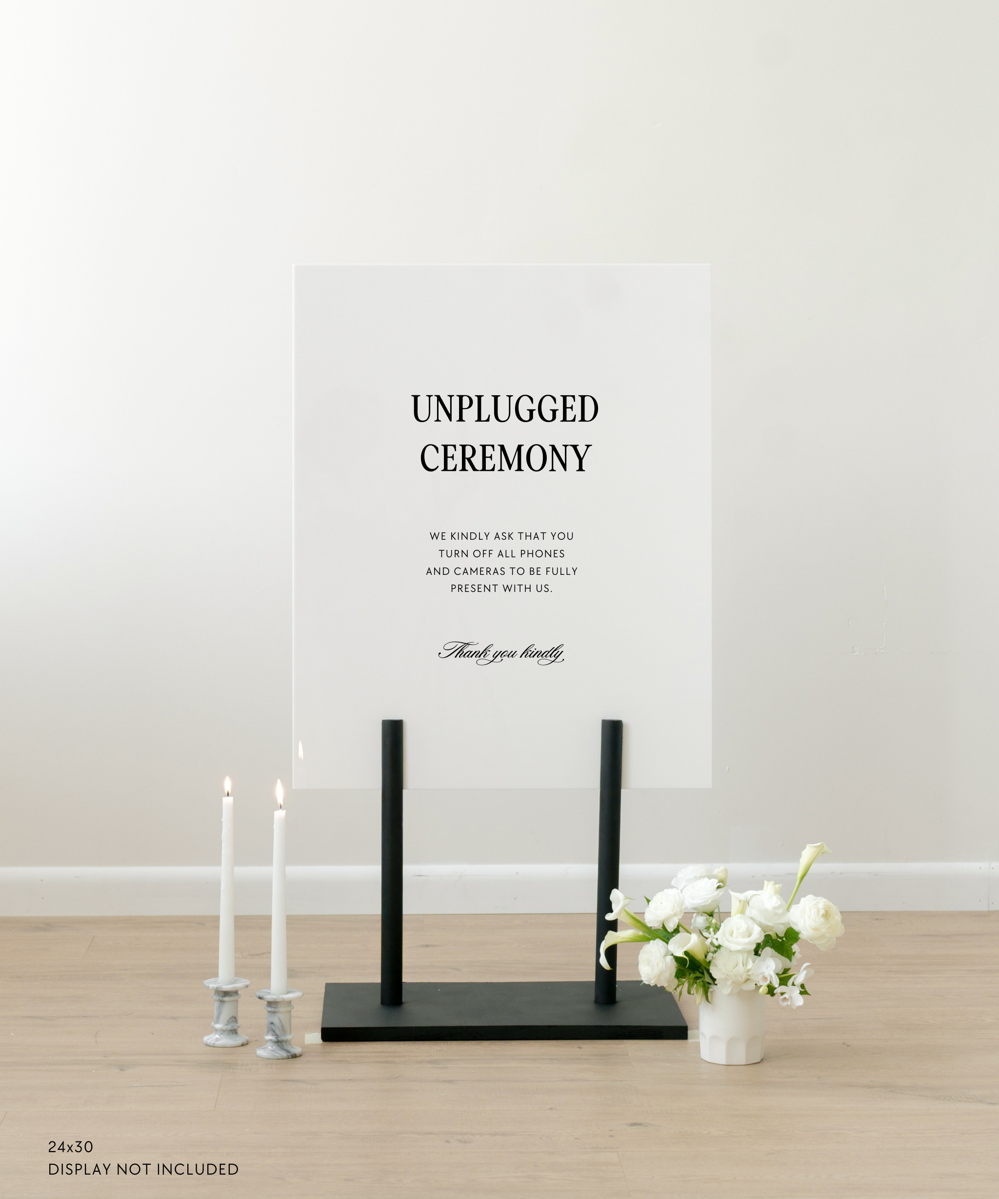 Acrylic Unplugged Ceremony Wedding  Sign