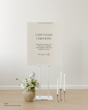 Acrylic Unplugged Ceremony Wedding Sign