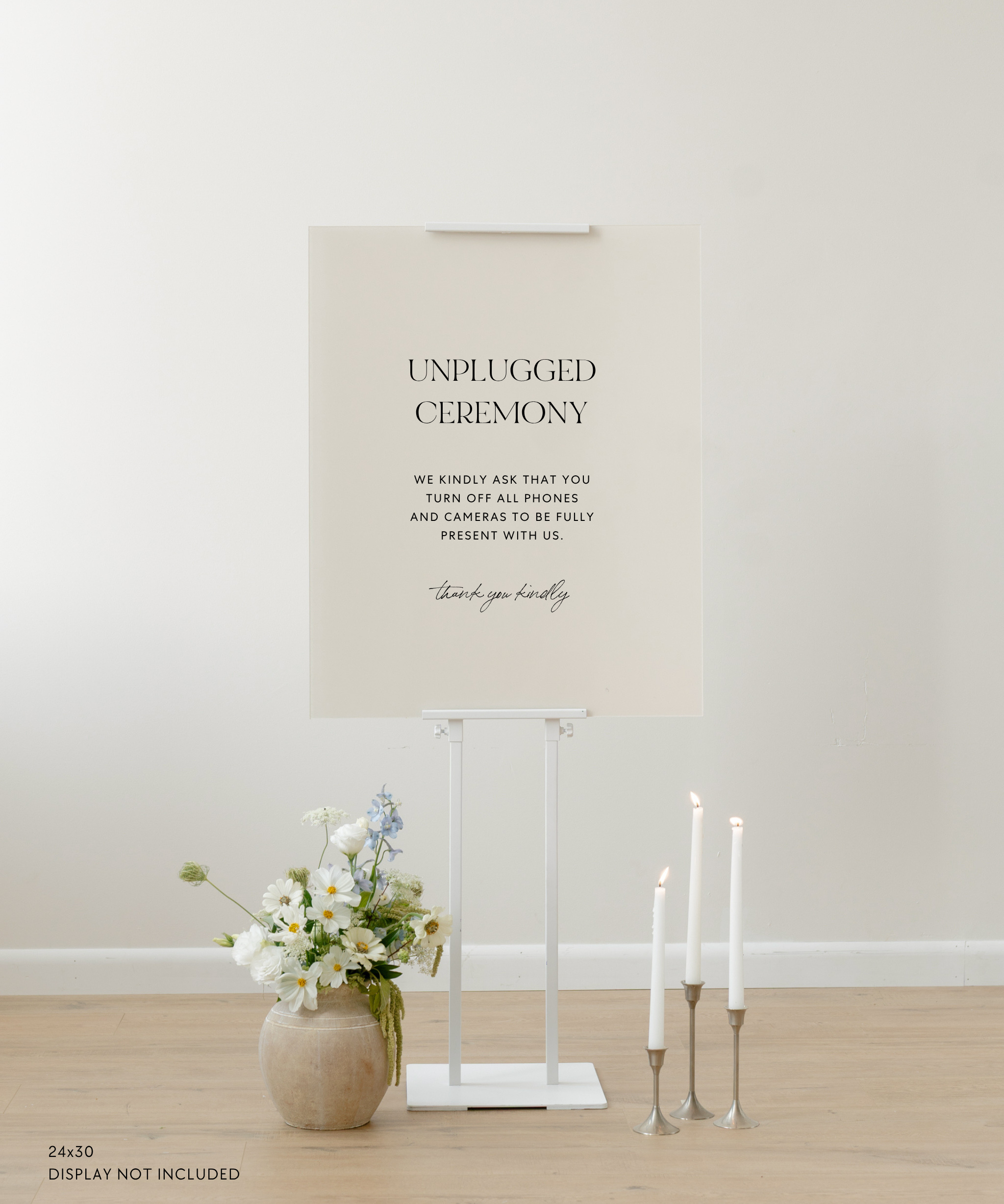 Acrylic Unplugged Ceremony Wedding Sign