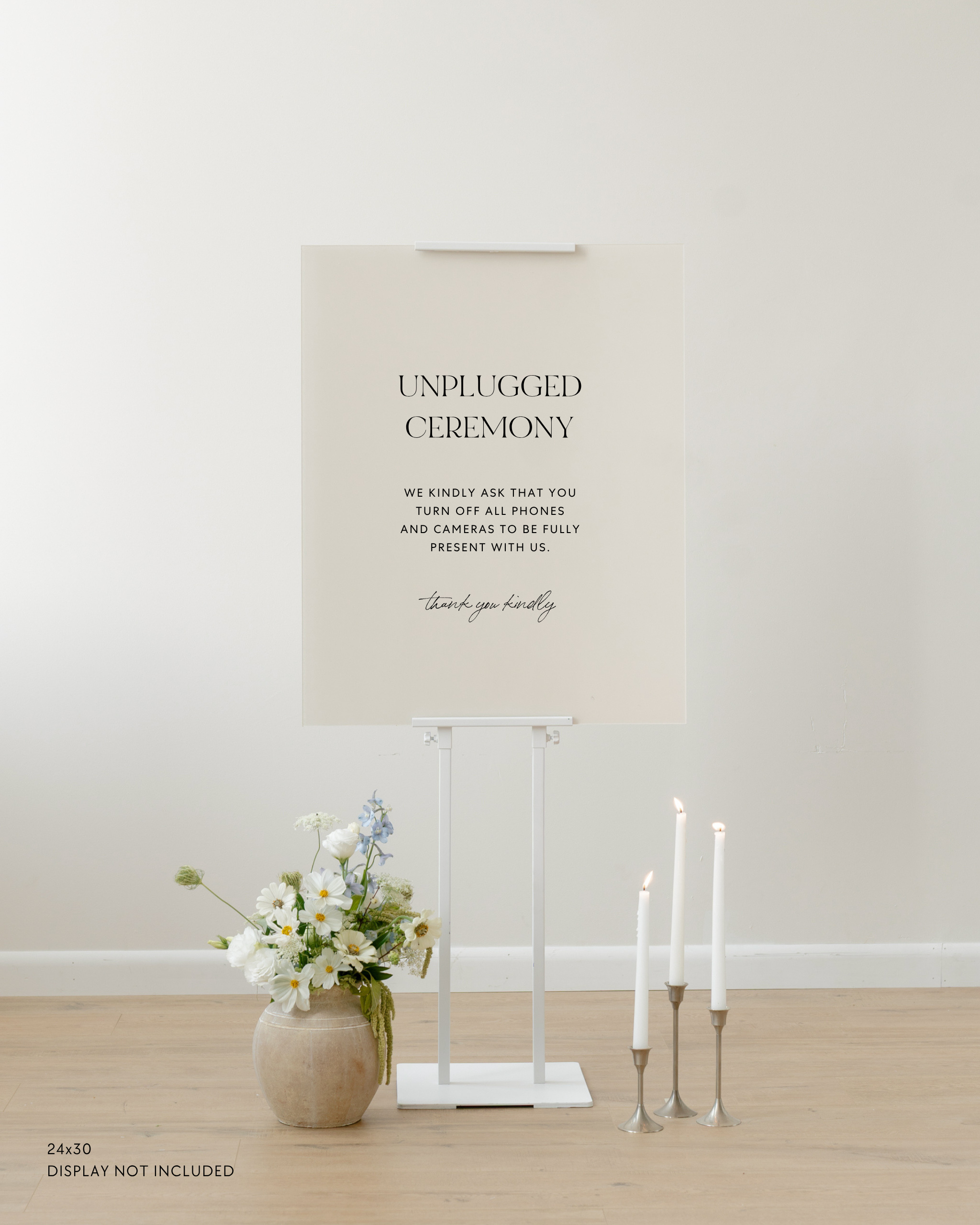 Acrylic Unplugged Ceremony Wedding Sign