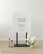 Acrylic Unplugged Ceremony Wedding Sign