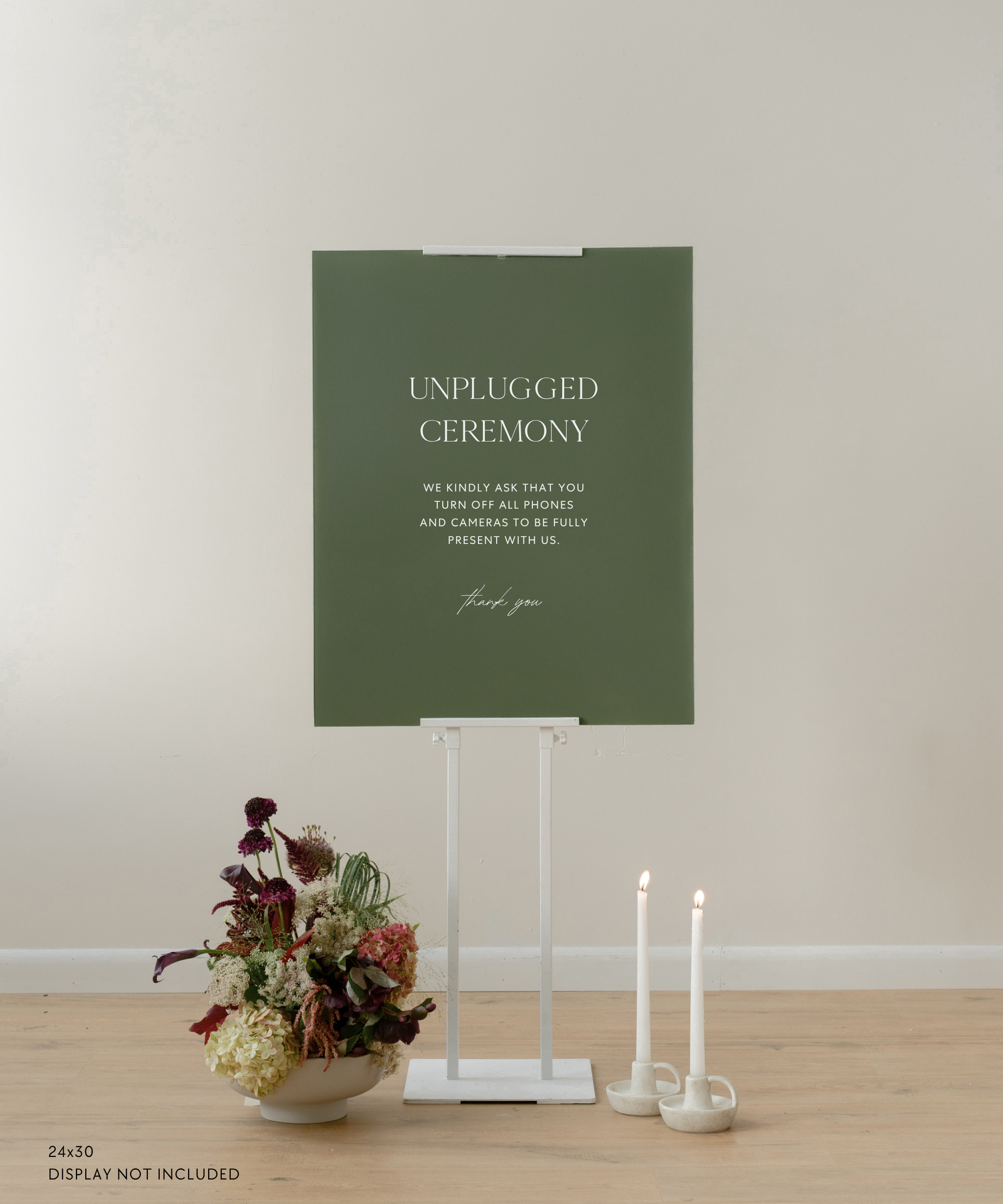 Acrylic Unplugged Ceremony Wedding Sign We Kindly Ask That You Turn Off All Phones and Cameras to Be Fully Present With Us