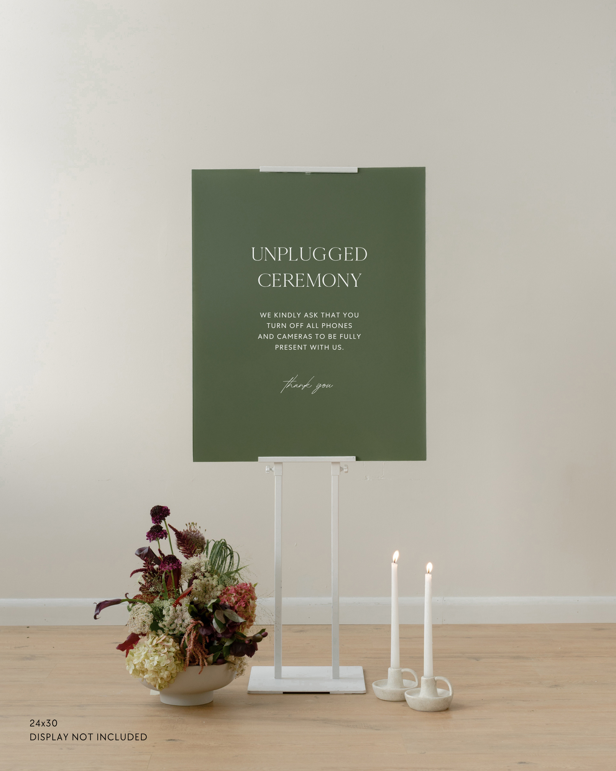 Acrylic Unplugged Ceremony Wedding Sign We Kindly Ask That You Turn Off All Phones and Cameras to Be Fully Present With Us
