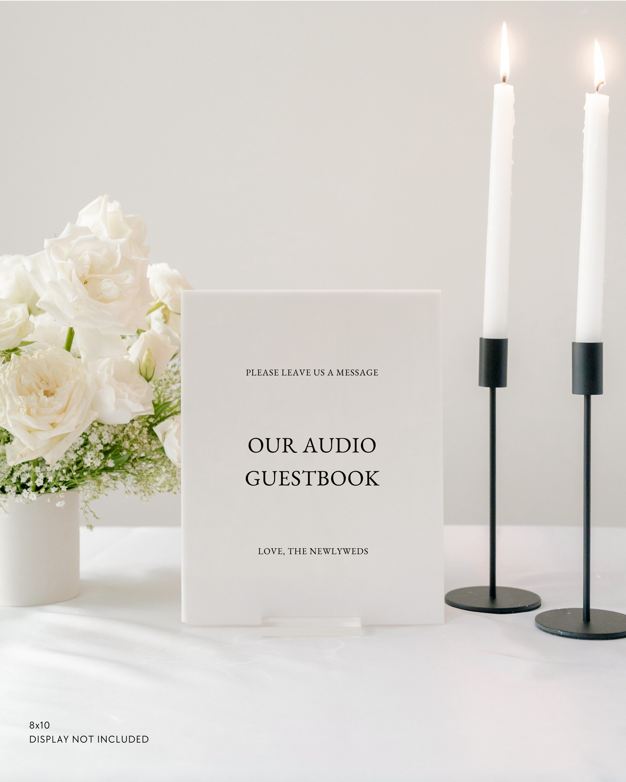 Acrylic Wedding Audio Guestbook Sign please leave us a message