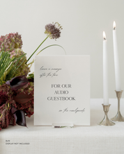 Acrylic Wedding Audio Guestbook Sign Leave a Message After the Tone