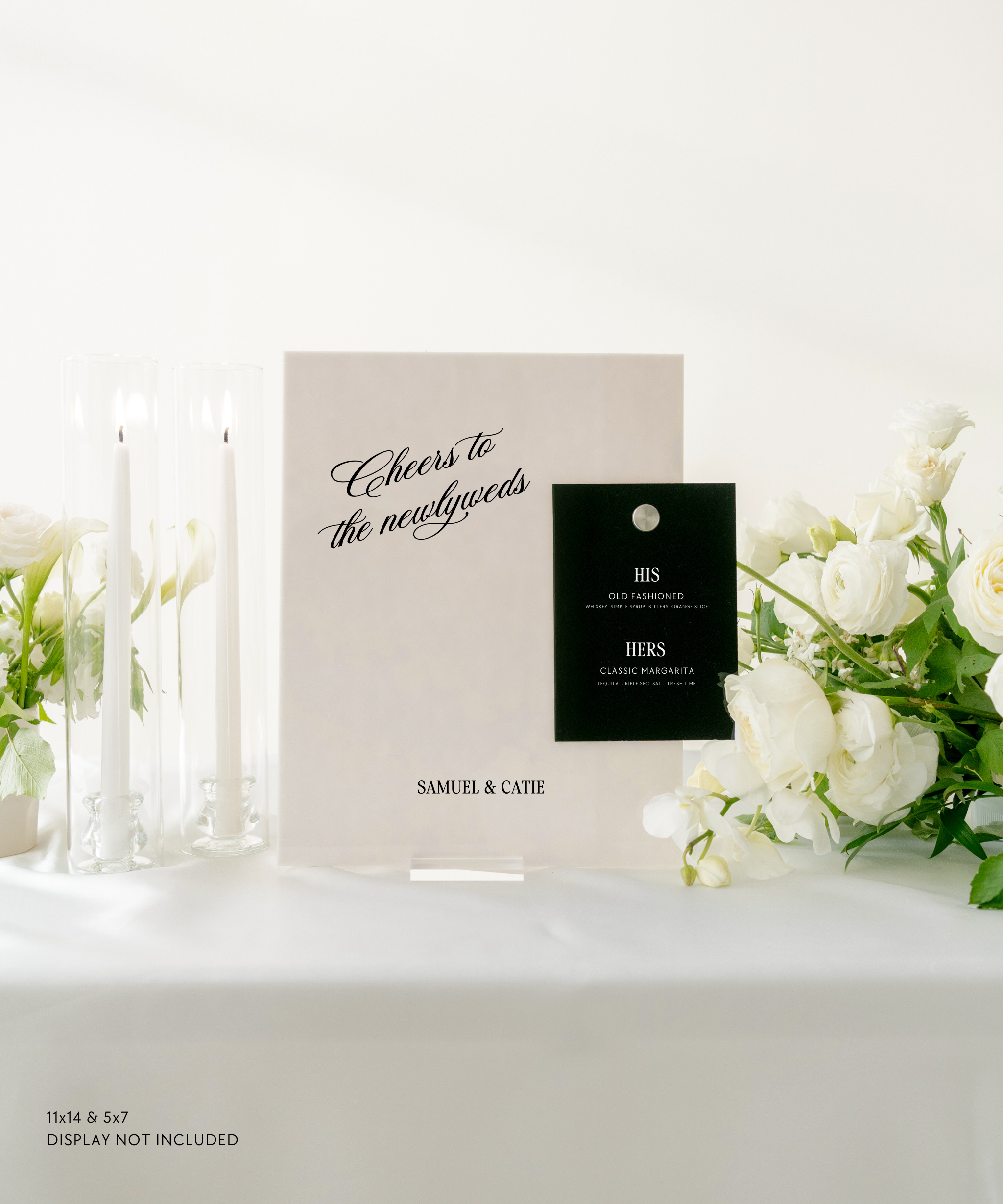 Acrylic Wedding Bar and Signature Drink Sign