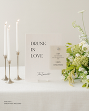Acrylic Wedding Bar and Signature Drink Sign Drunk In Love His Old Fashioned Hers Classic Margarita