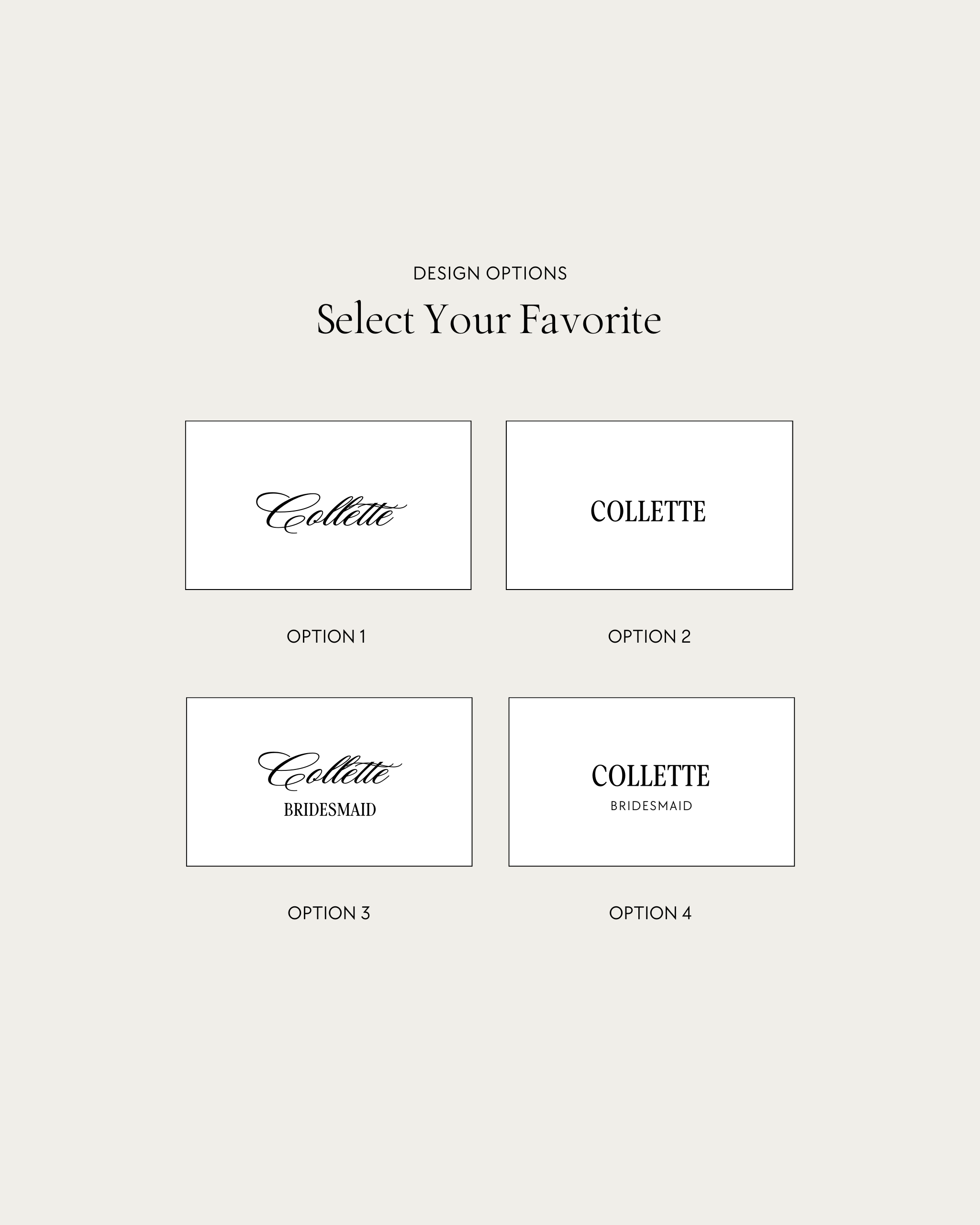 Acrylic Wedding Bridesmaid Hangers design options select your favorite design