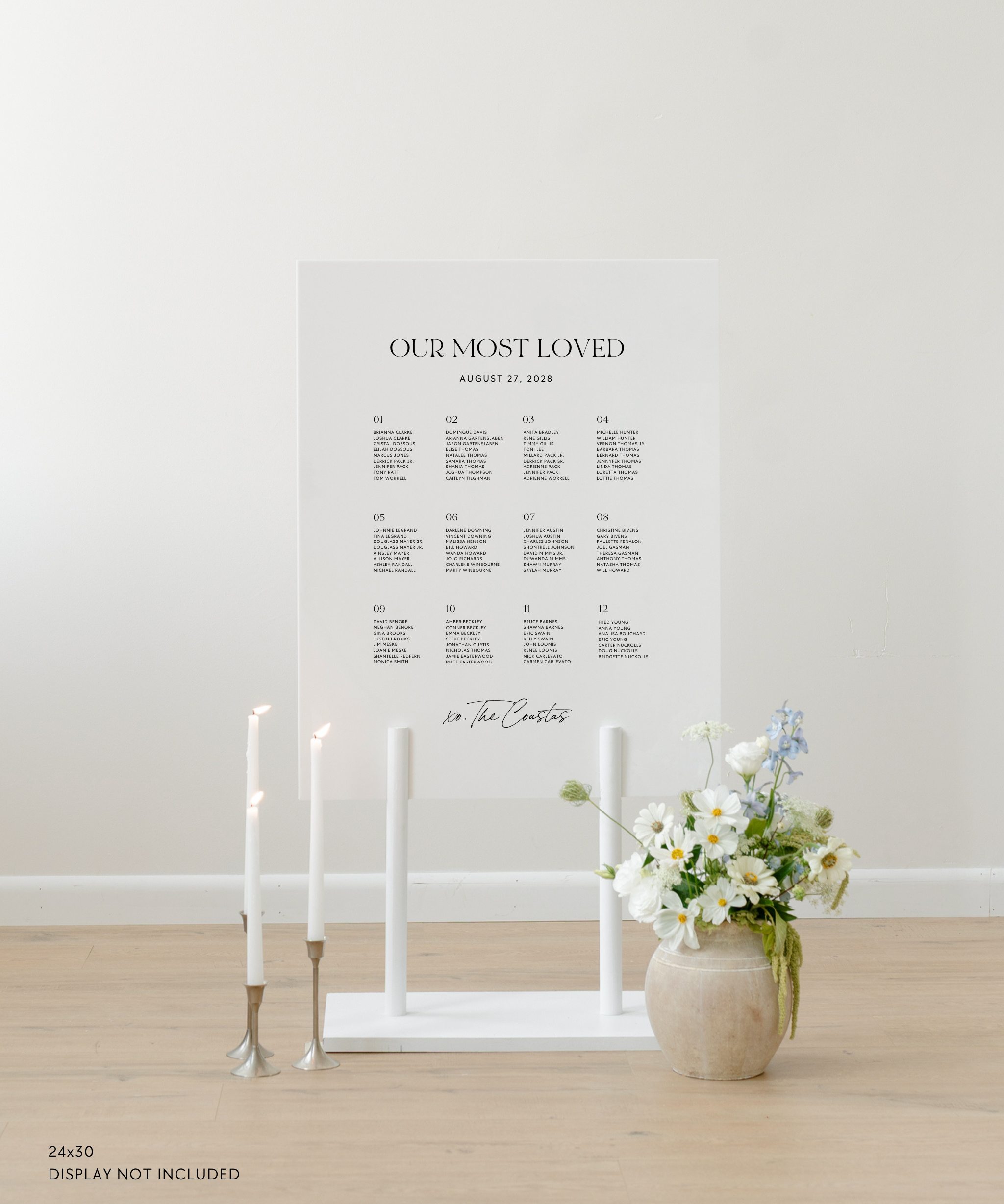Acrylic Wedding Seating Chart 