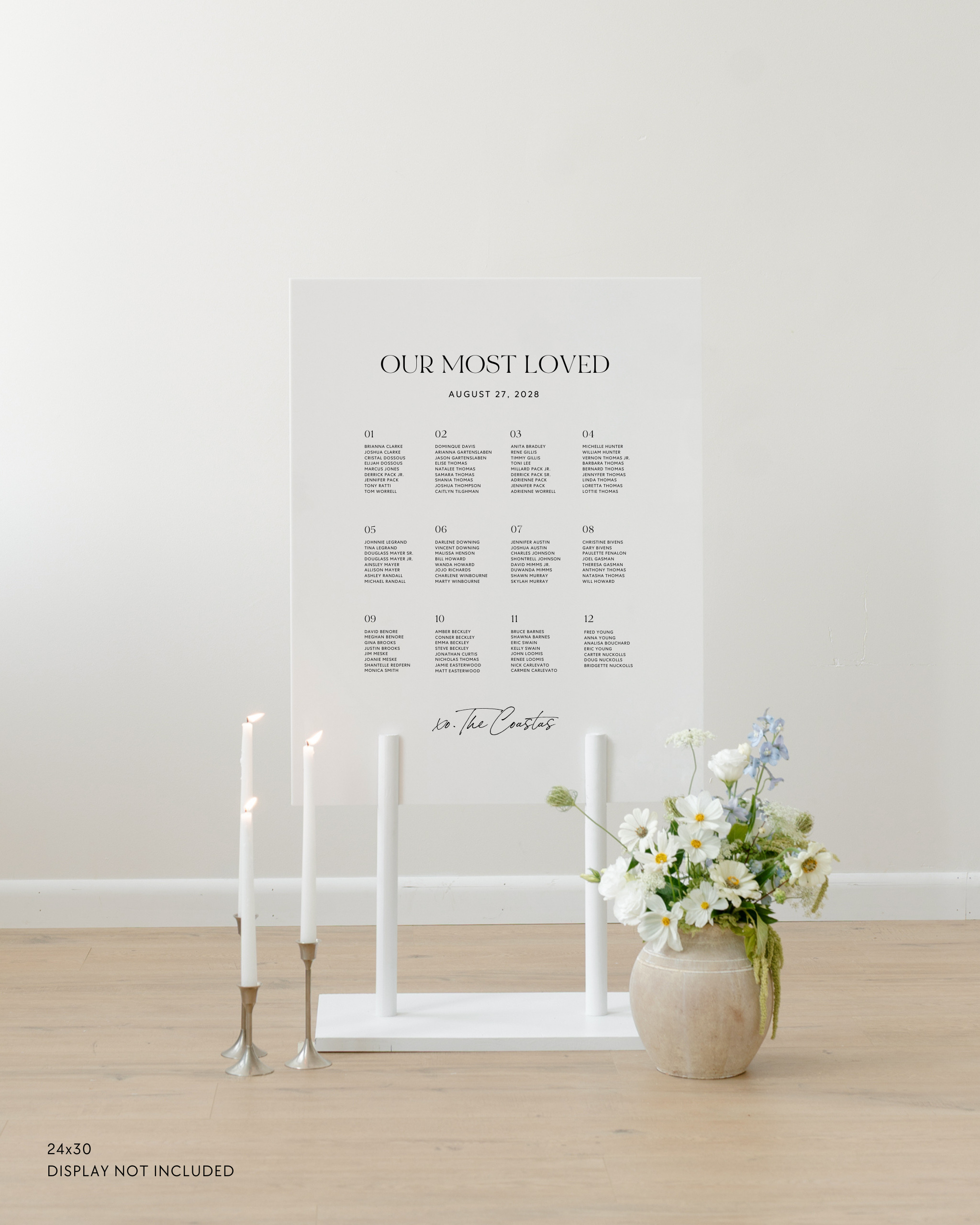 Acrylic Wedding Seating Chart 