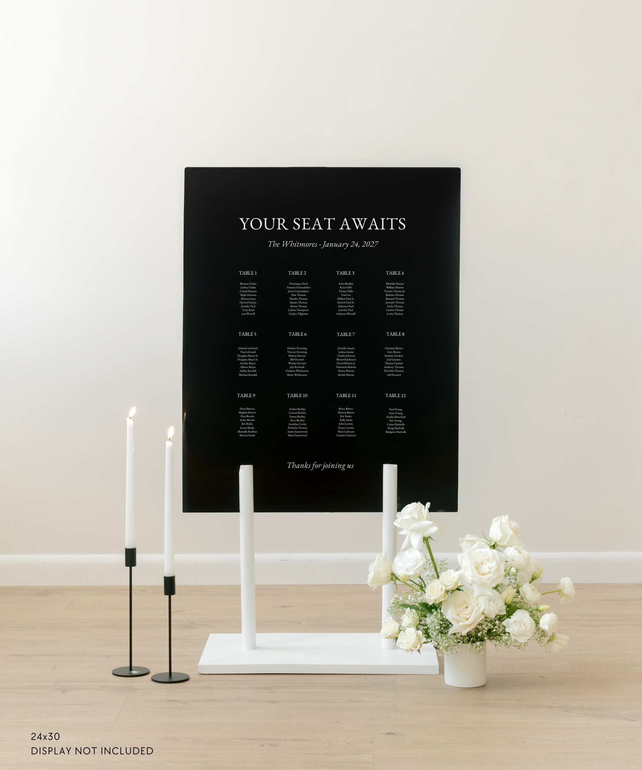 Acrylic Wedding Seating Chart Sign