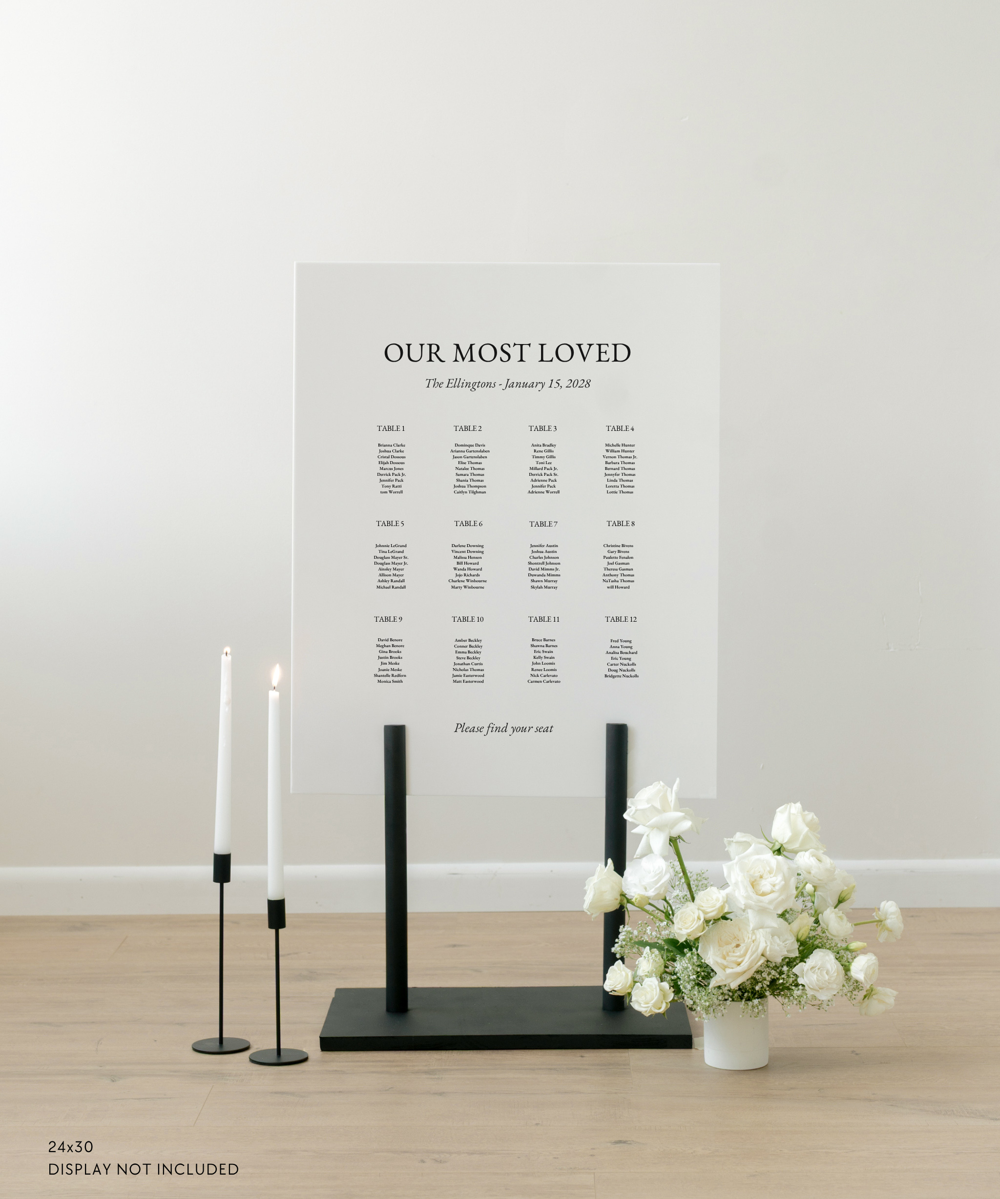 Acrylic Wedding Seating Chart 