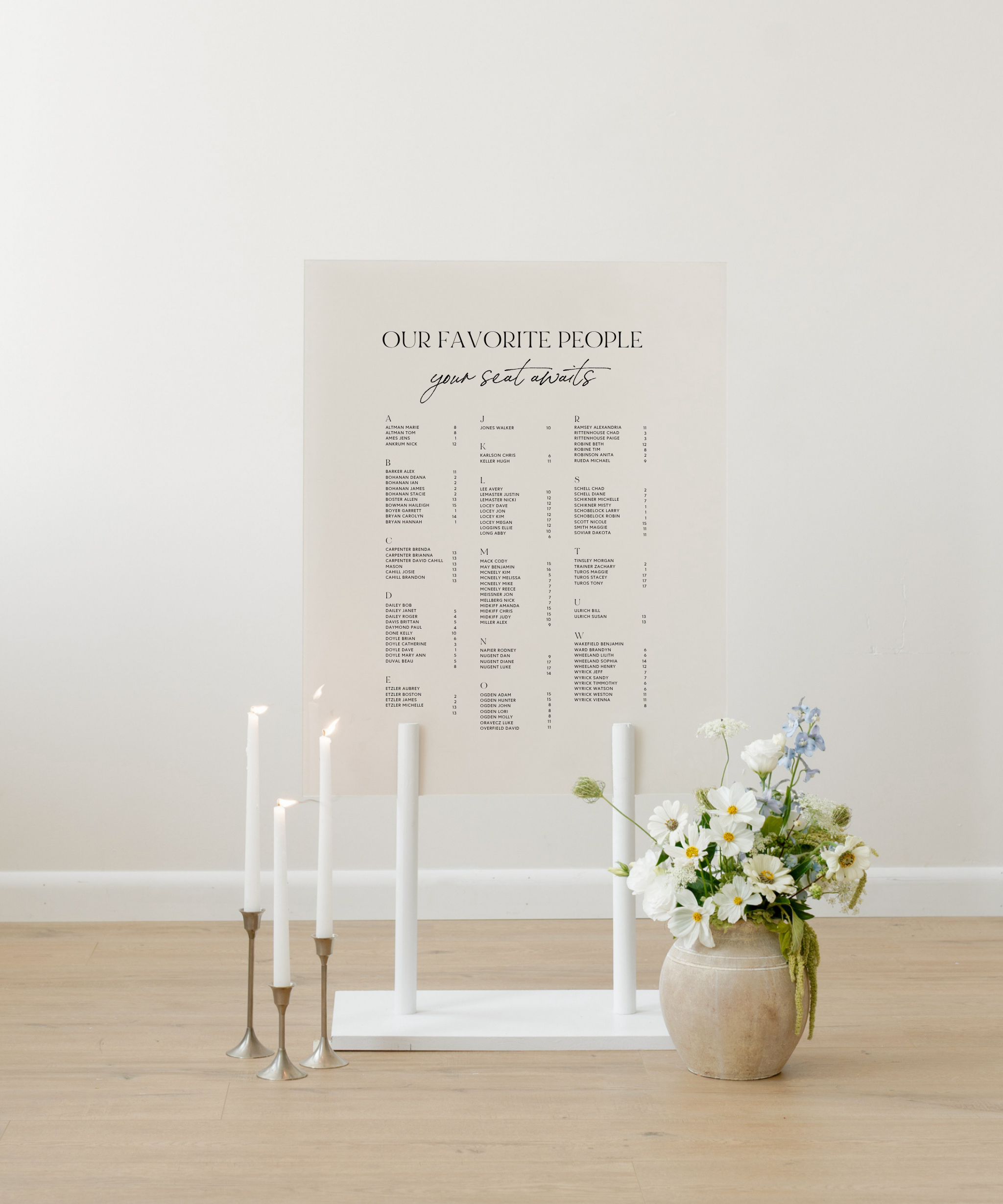 Acrylic Wedding Seating Chart 
