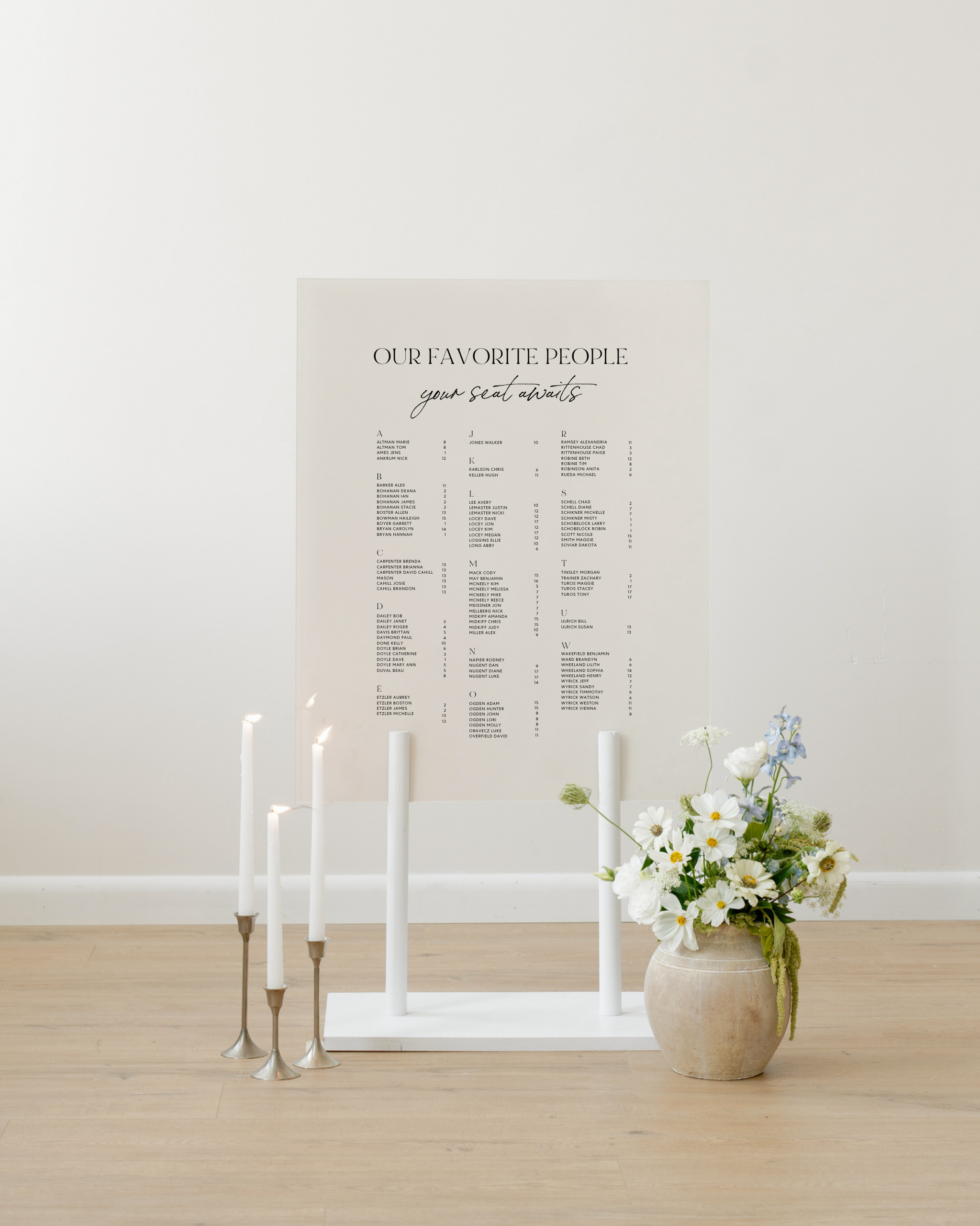 Acrylic Wedding Seating Chart 