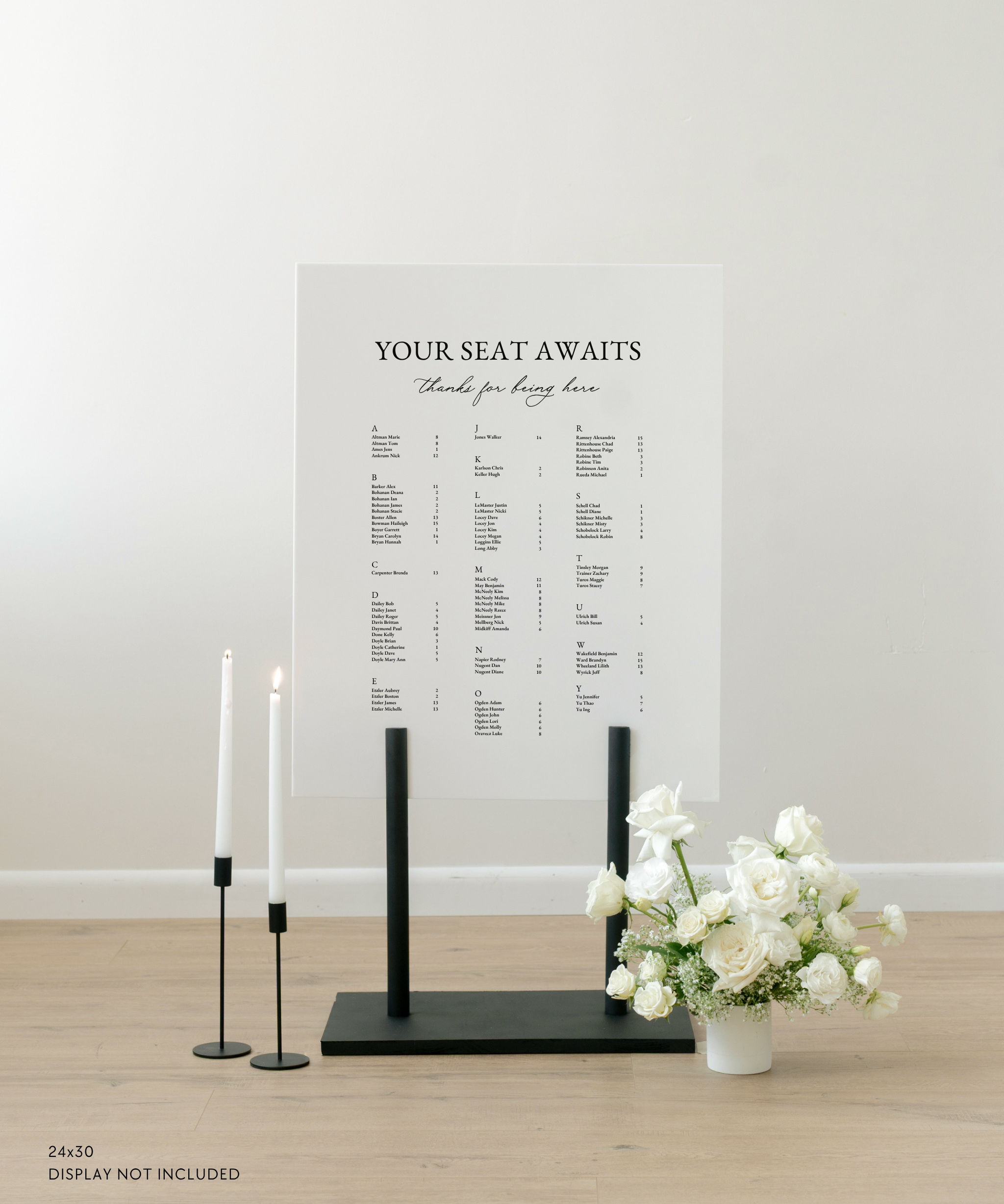 Acrylic Wedding Seating Chart 