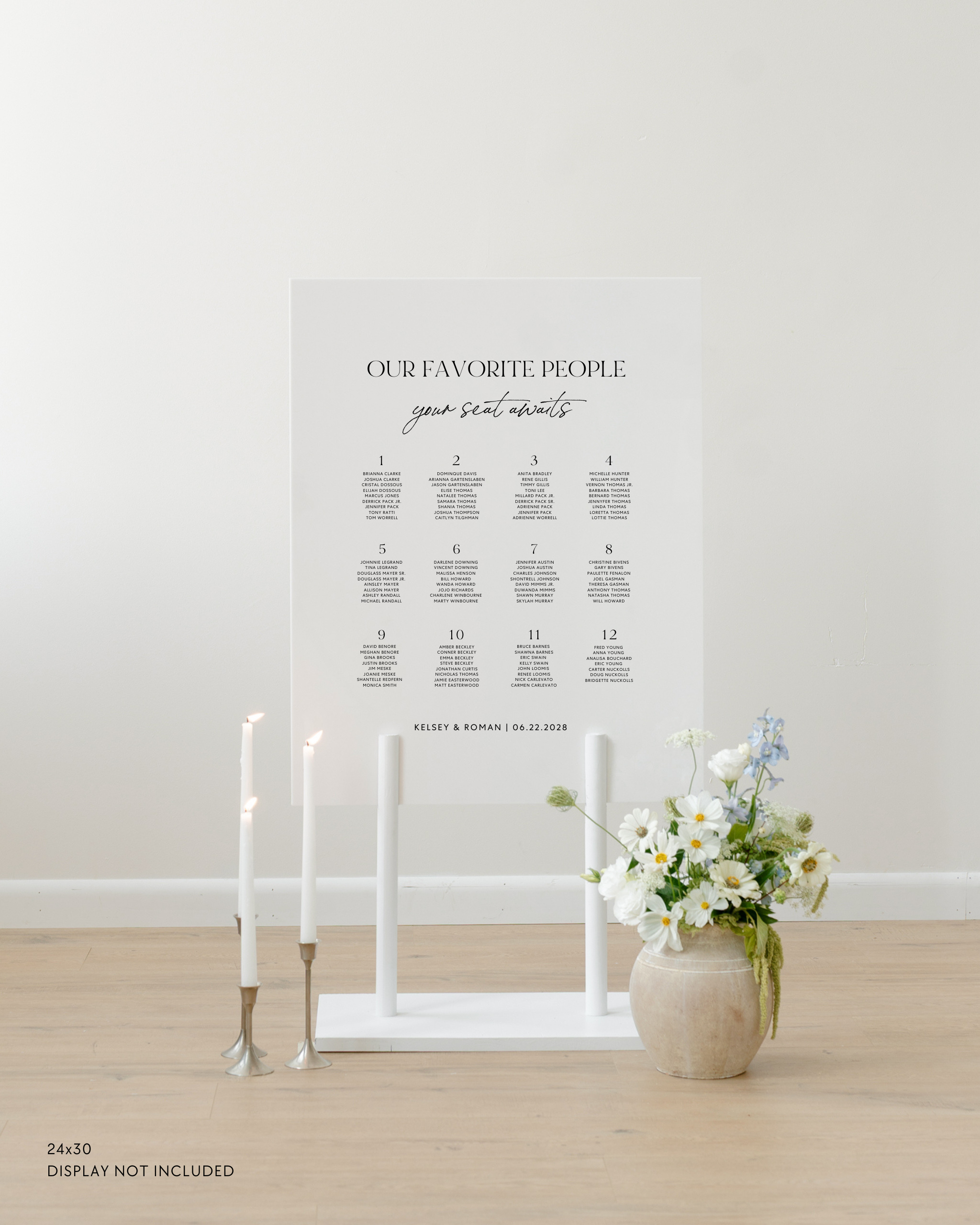 Acrylic Wedding Seating Chart Sign