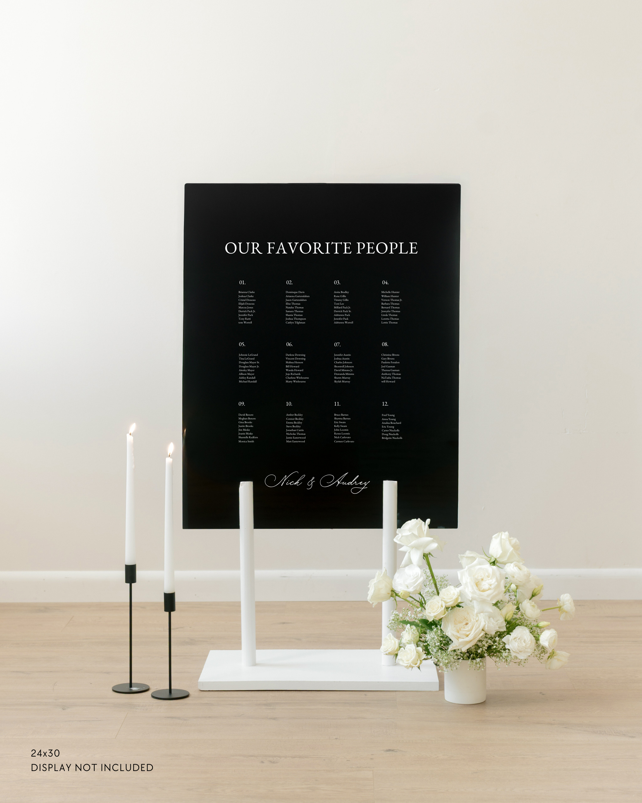 Acrylic Wedding Seating Chart Sign