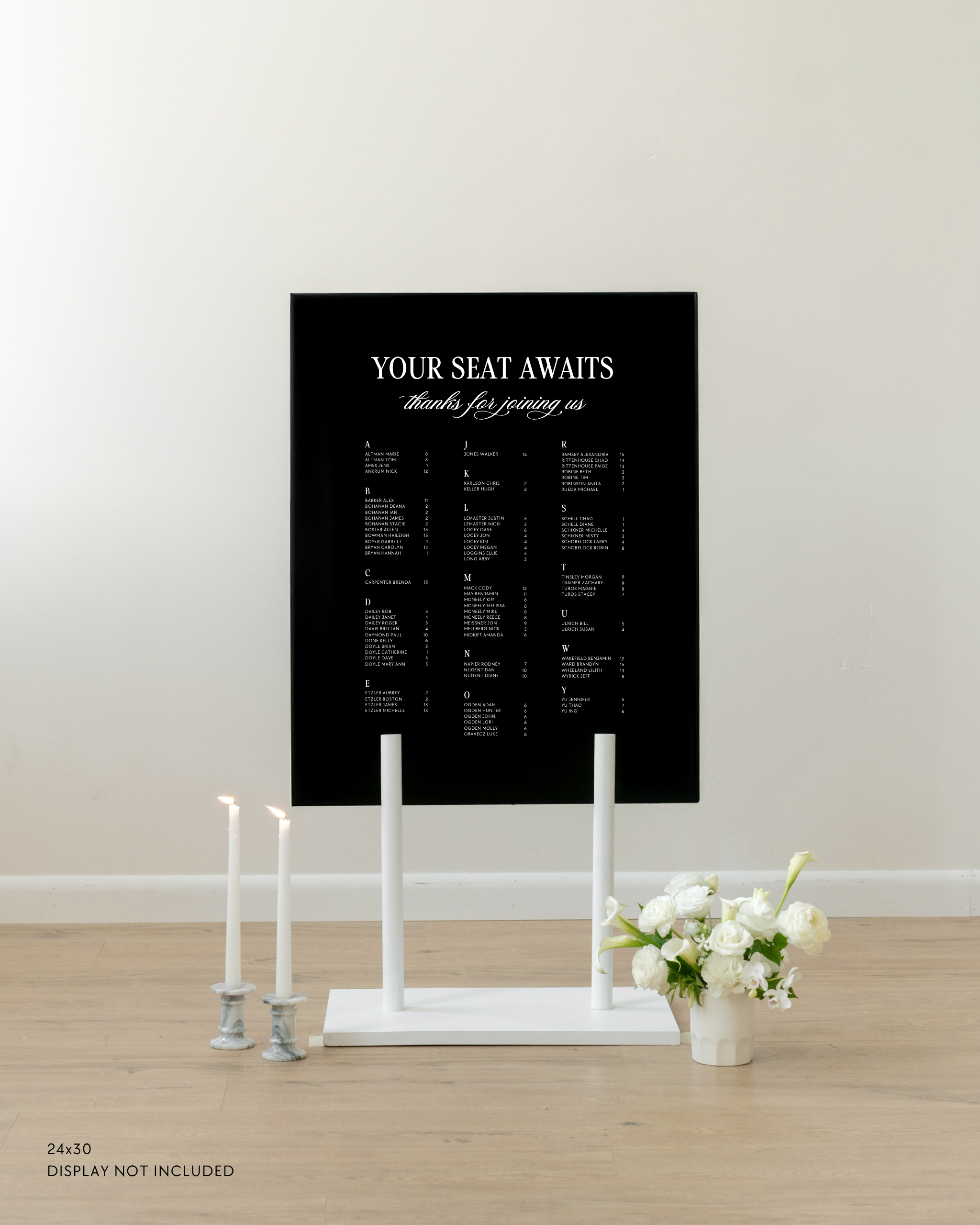 Acrylic Wedding Seating Chart