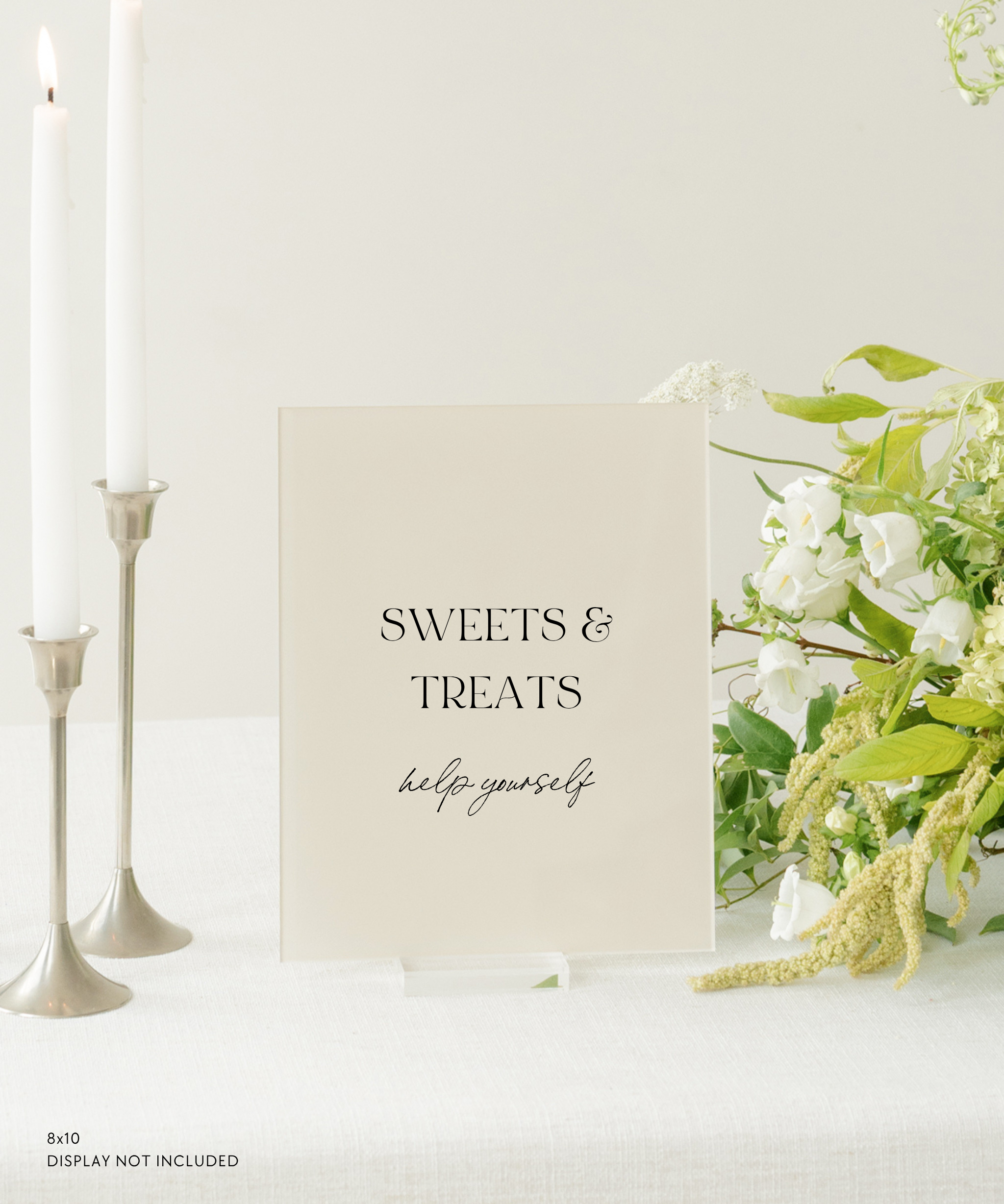 Acrylic Wedding Dessert Table Sign Sweets and Treats Help Yourself